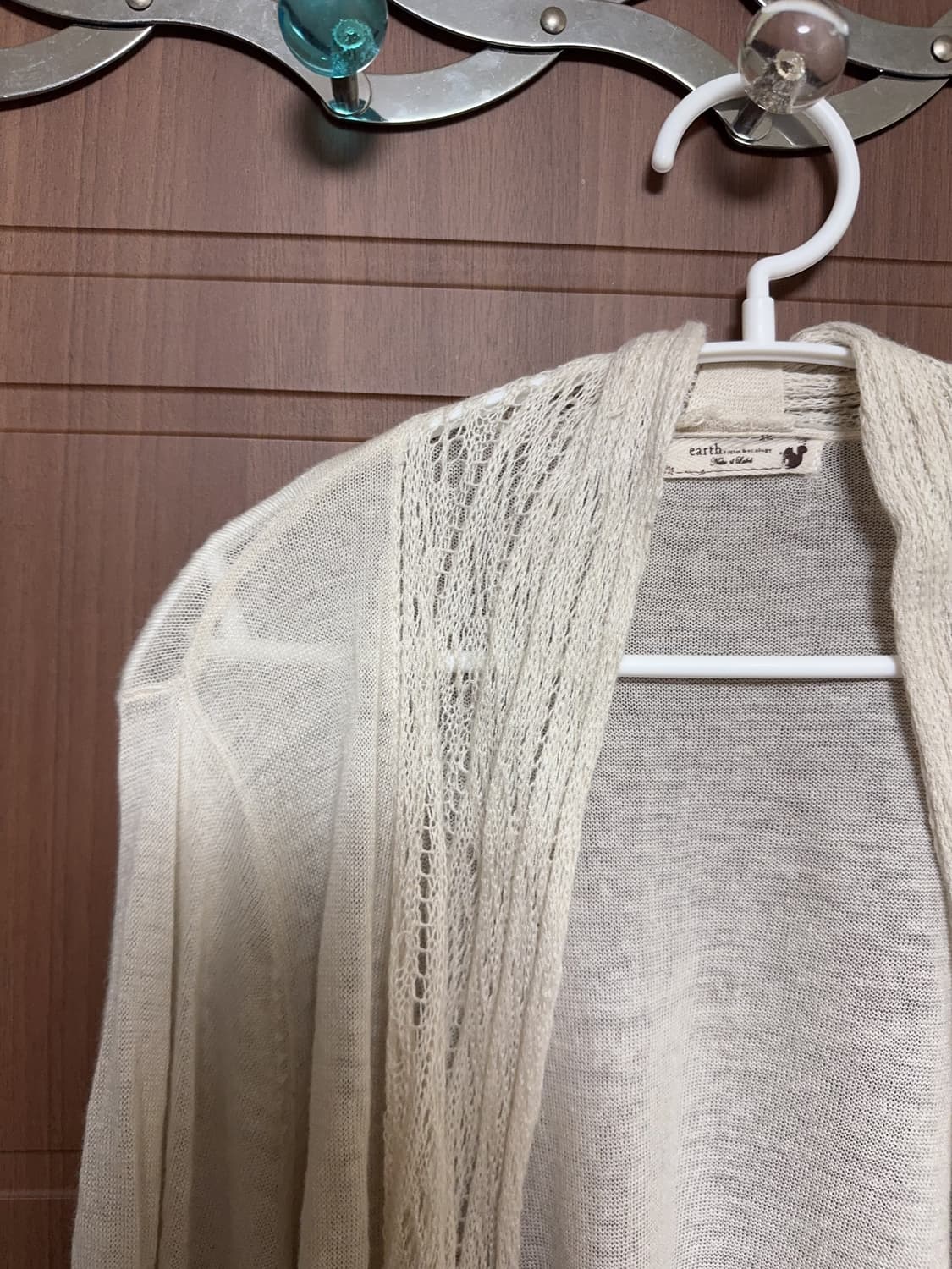 모리걸 하구미 일본 빈티지 아이보리 머플러 레이스 볼레로 가디건 상품이미지2