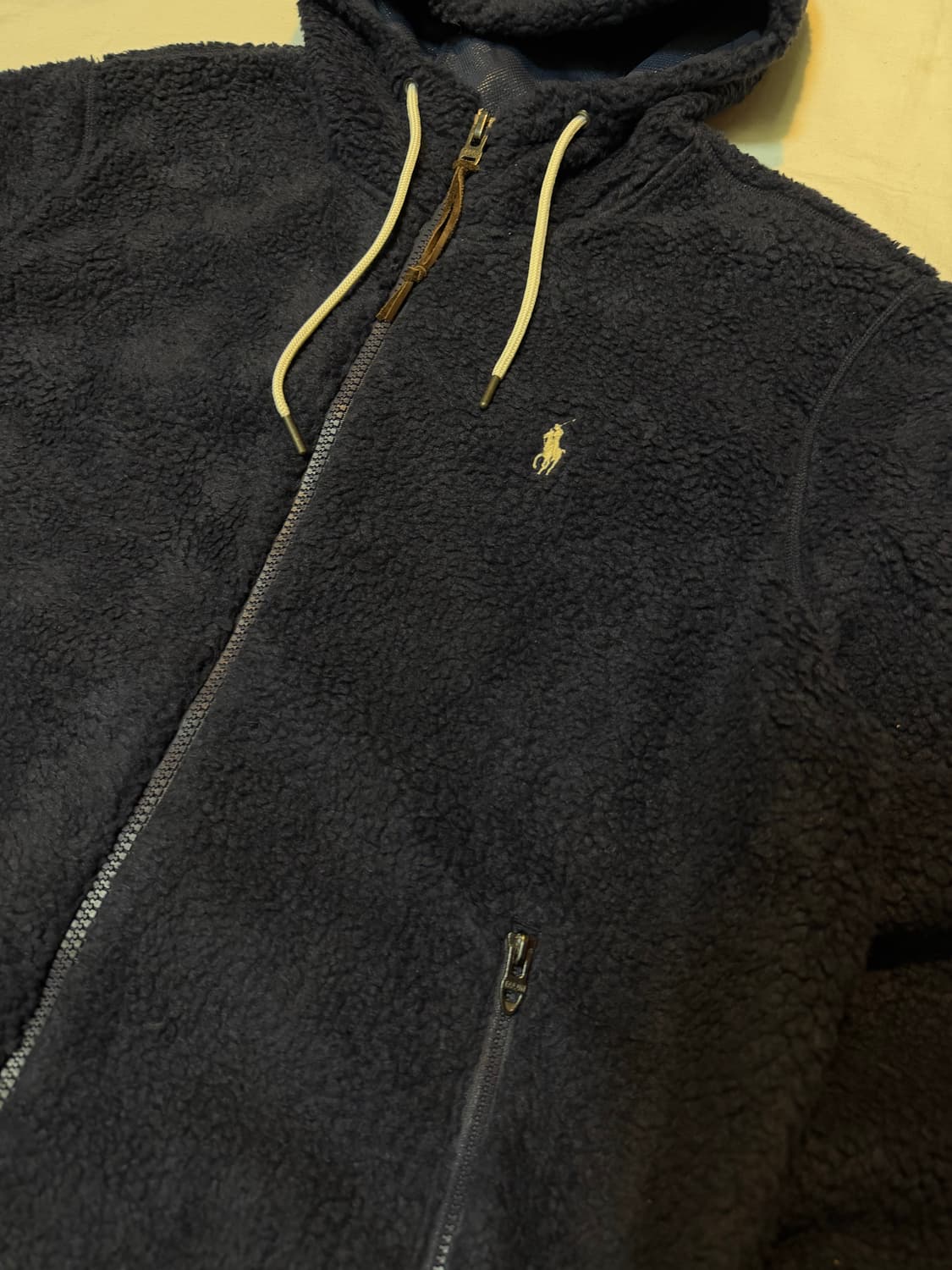 폴로 랄프로렌 양털 플리스 쉐르파 후드집업 네이비 상품이미지2