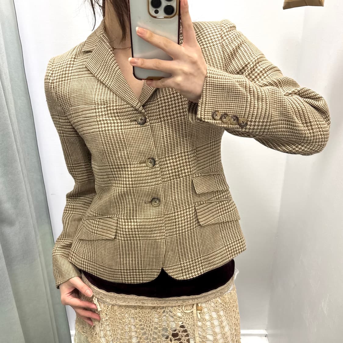 폴로 브라운 체크 자켓 상품이미지1