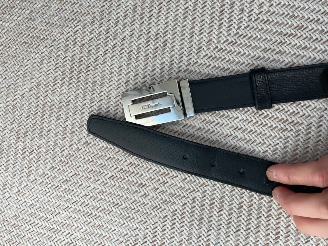 S.T. Dupont 실버 레더 벨트 J03821 상품이미지4
