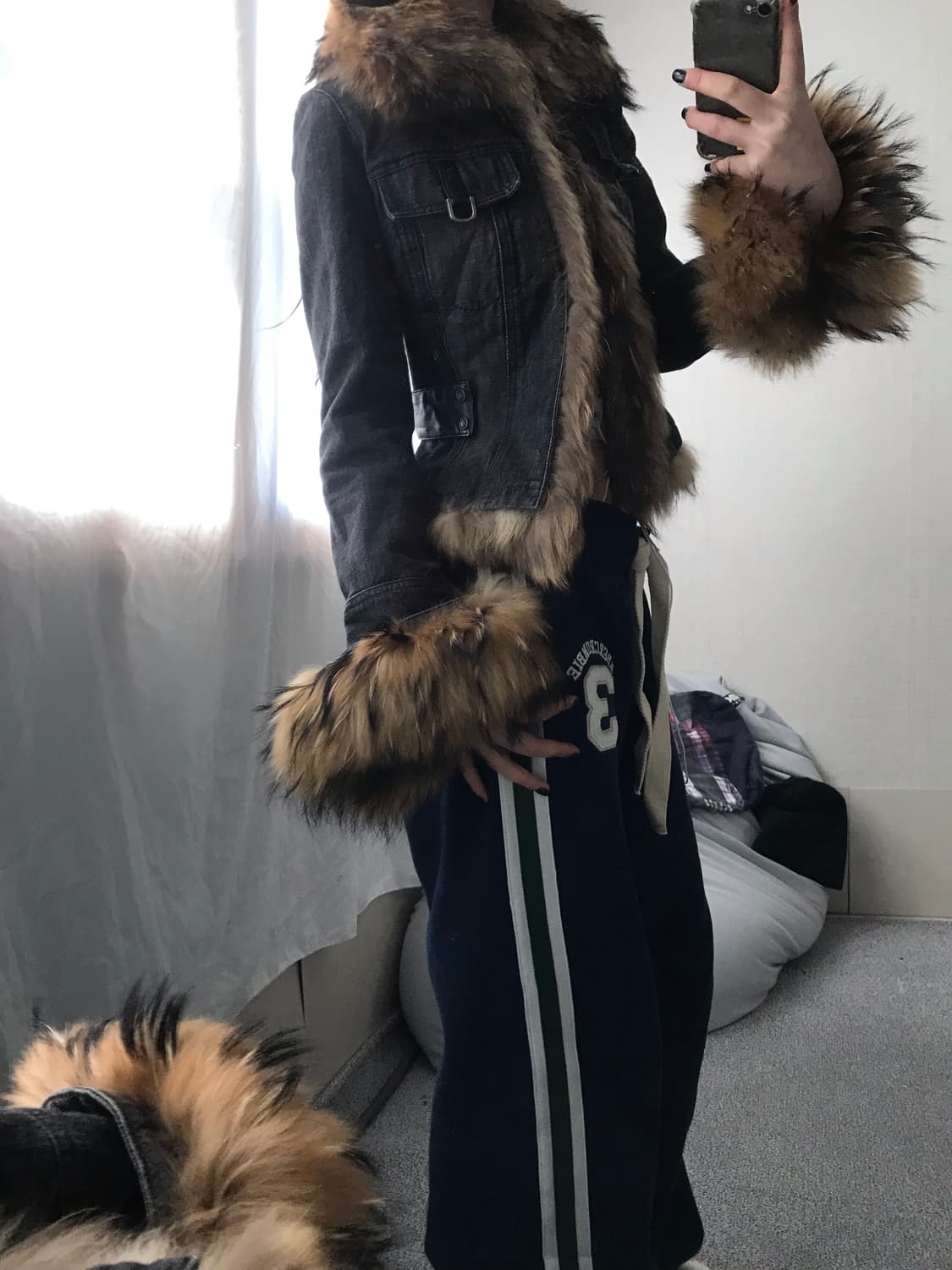 빈티지 데님 퍼자켓 상품이미지4