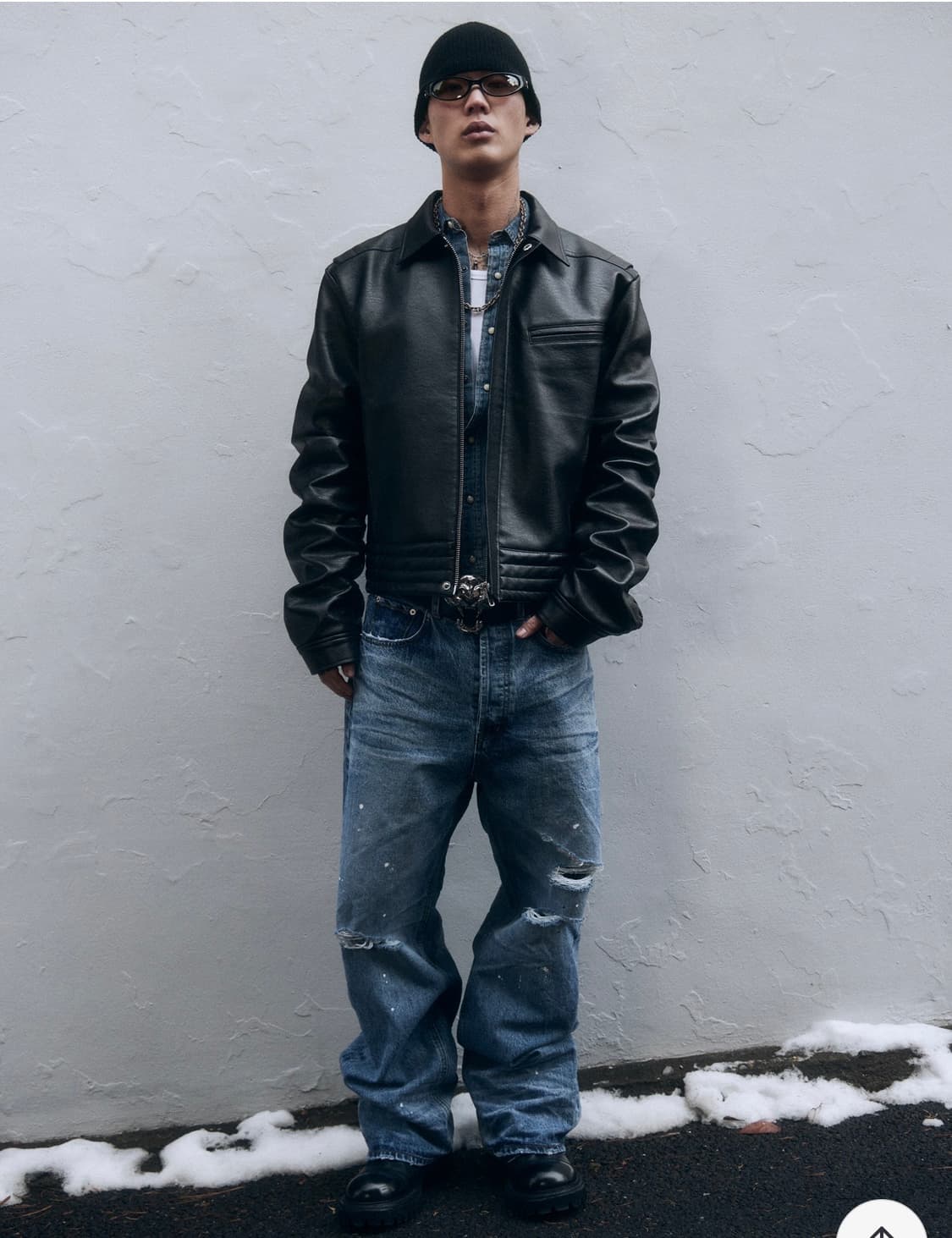 FAR FAUX LEATHER PUCKERING JACKET 1 size 상품이미지2