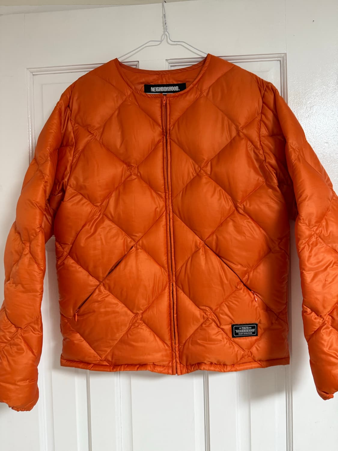 네이버후드 퀼팅체커 짚업패딩 상품이미지1