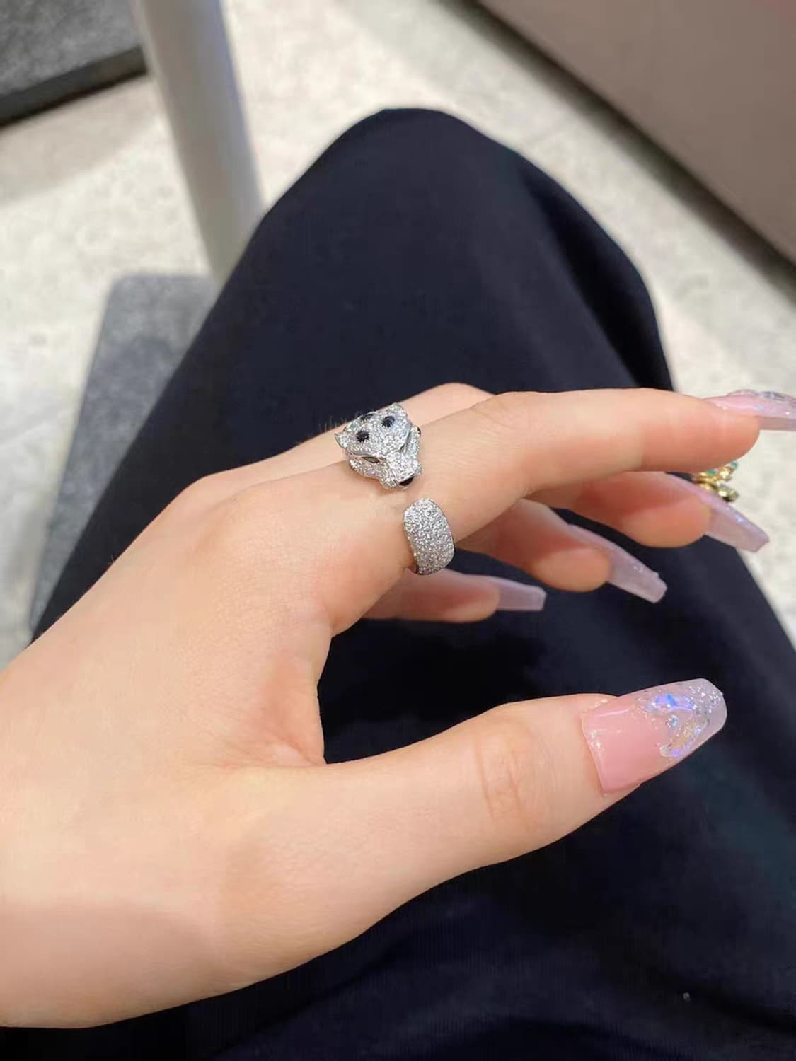 Oceanora 레오파드 925실버 그린아이 풀지르콘 럭셔리 링 상품이미지8