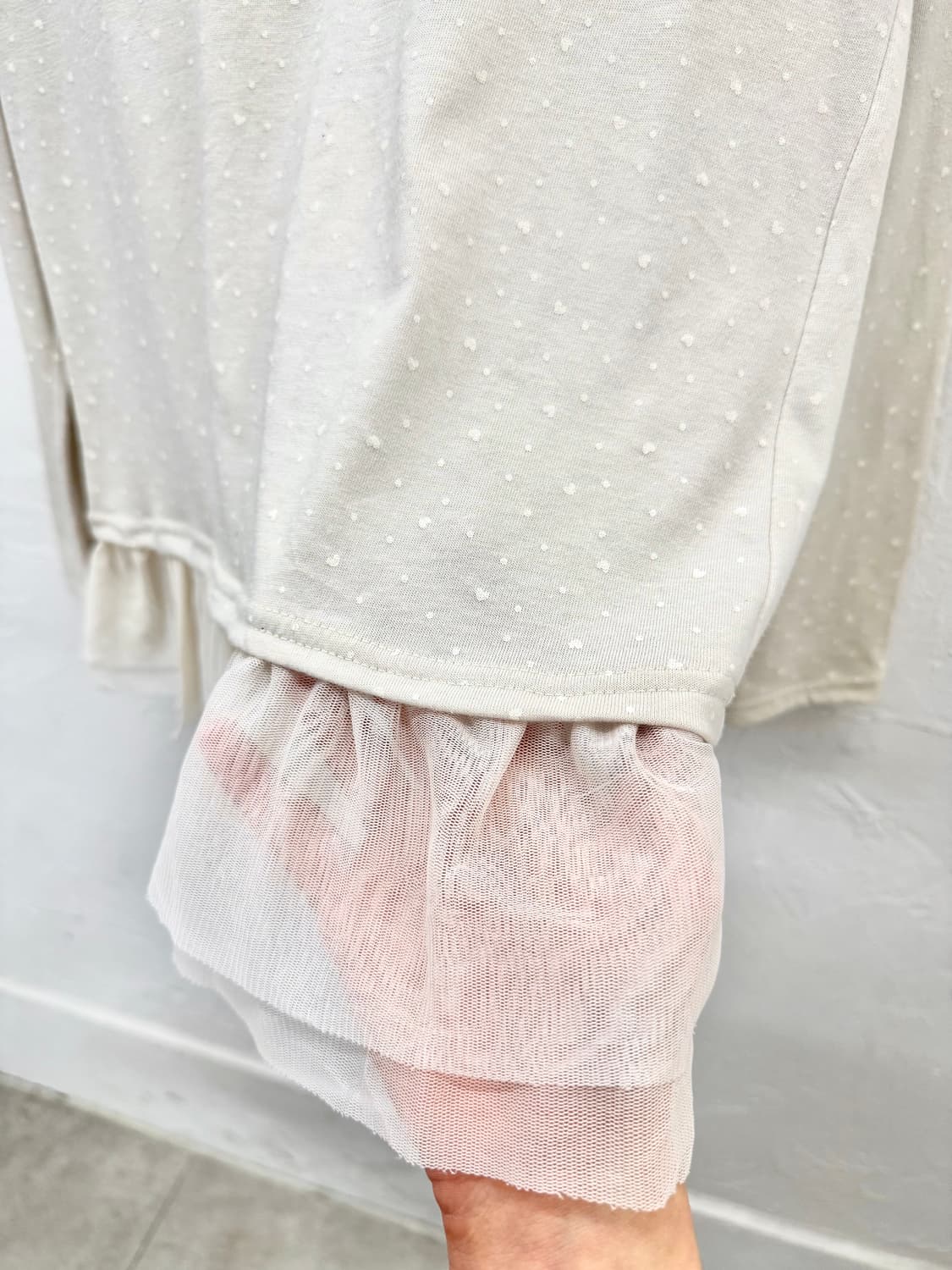 colza 하트 도트 레이어드 롱슬리브 상품이미지3