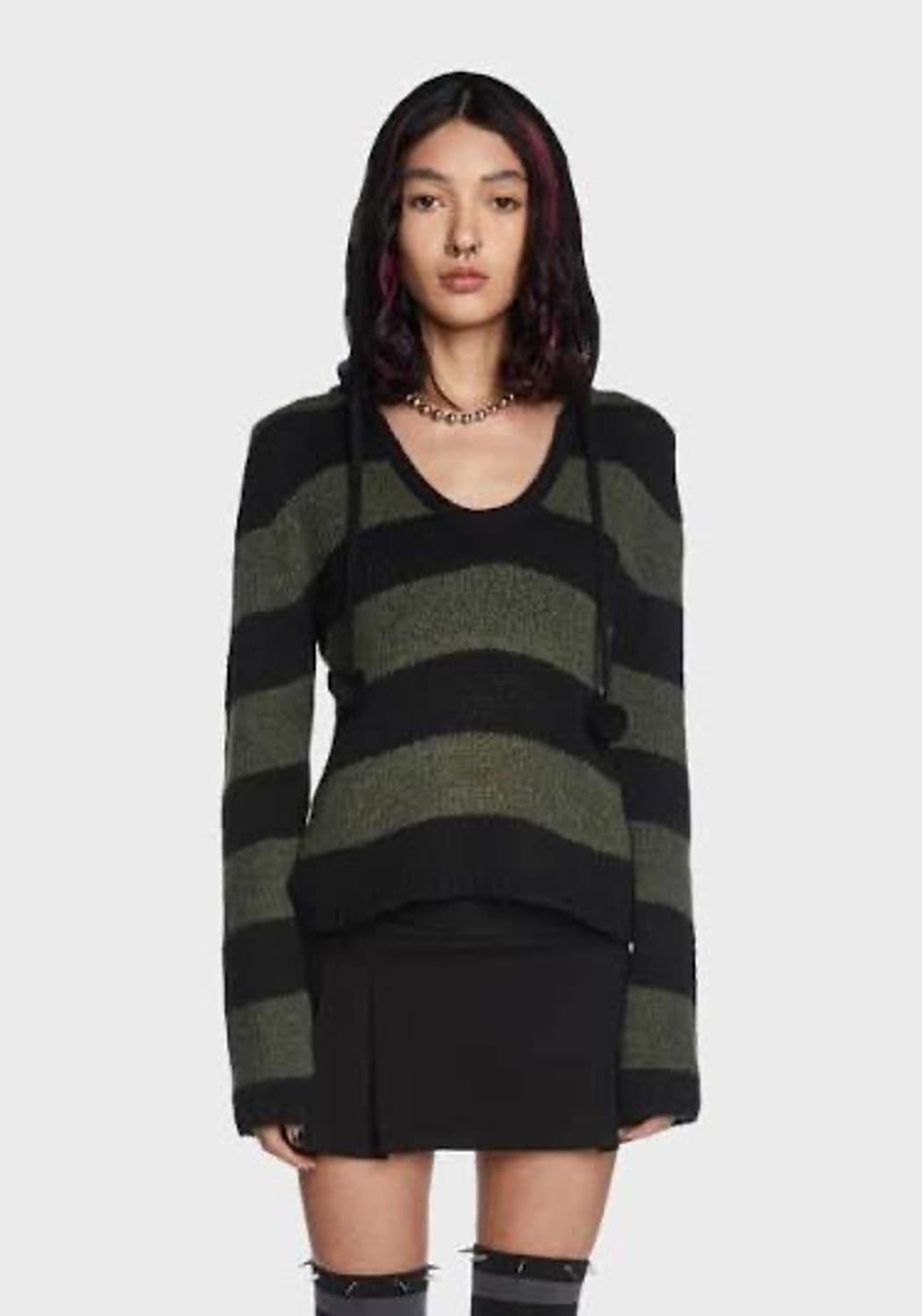 FOREST STRIPES HOODED KNIT JUMPER 상품이미지1