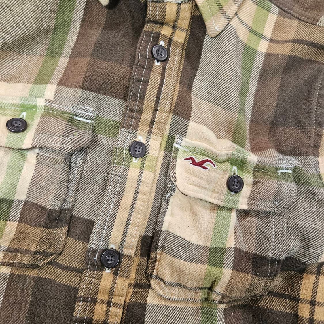 홀리스터 브라운 플란넬 체크 셔츠 상품이미지4