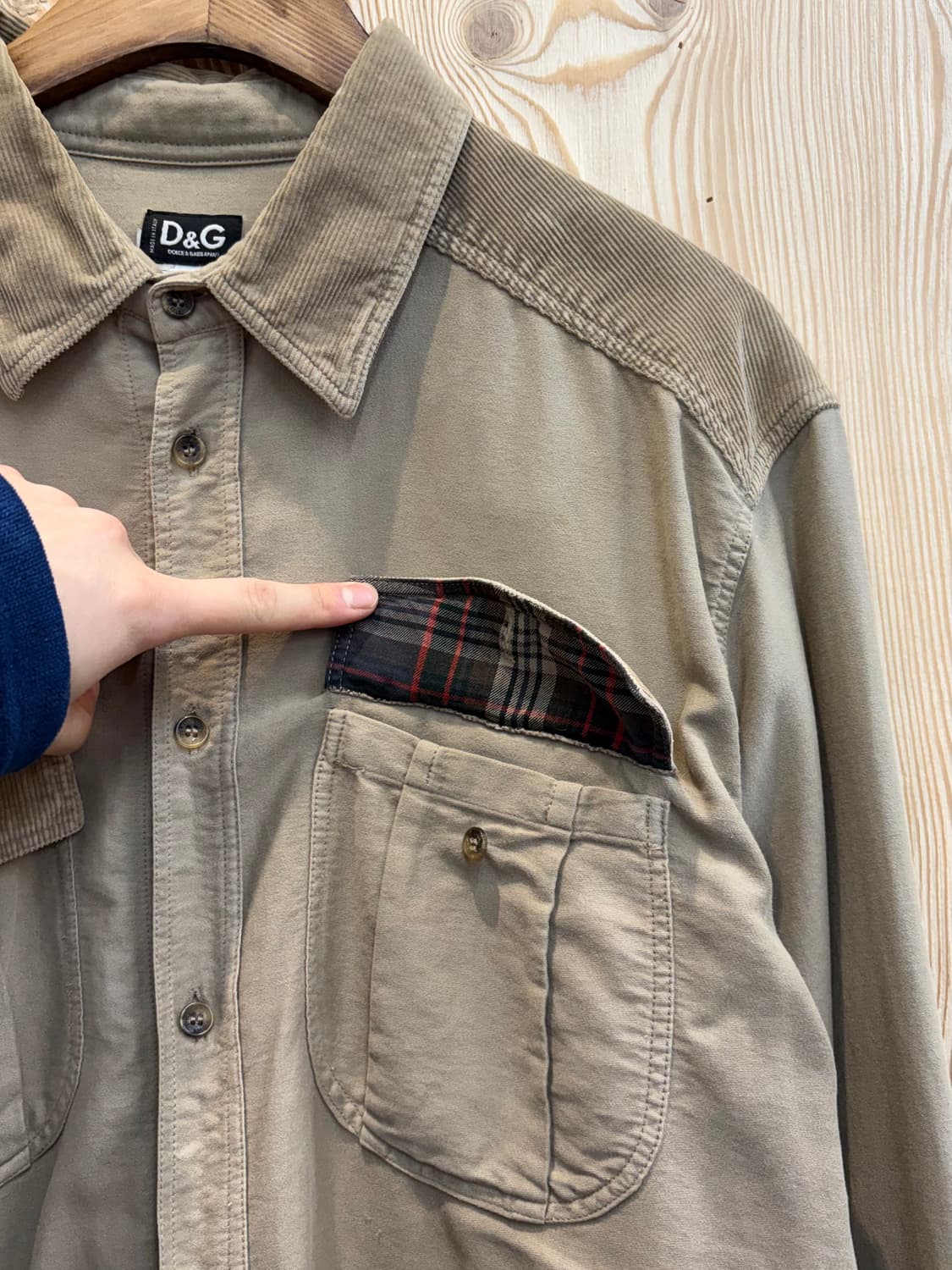 00s 돌체앤가바나 듀얼포켓 코듀로이 패치 셔츠 상품이미지5
