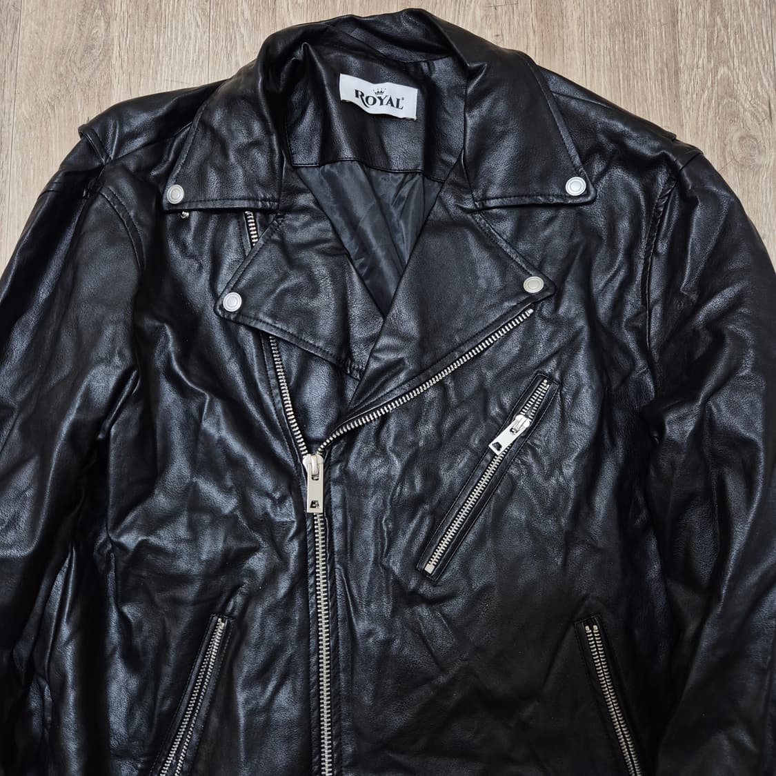 ROYAL 로얄 남성 더블 라이더 레더 가죽자켓 L(100) 상품이미지2