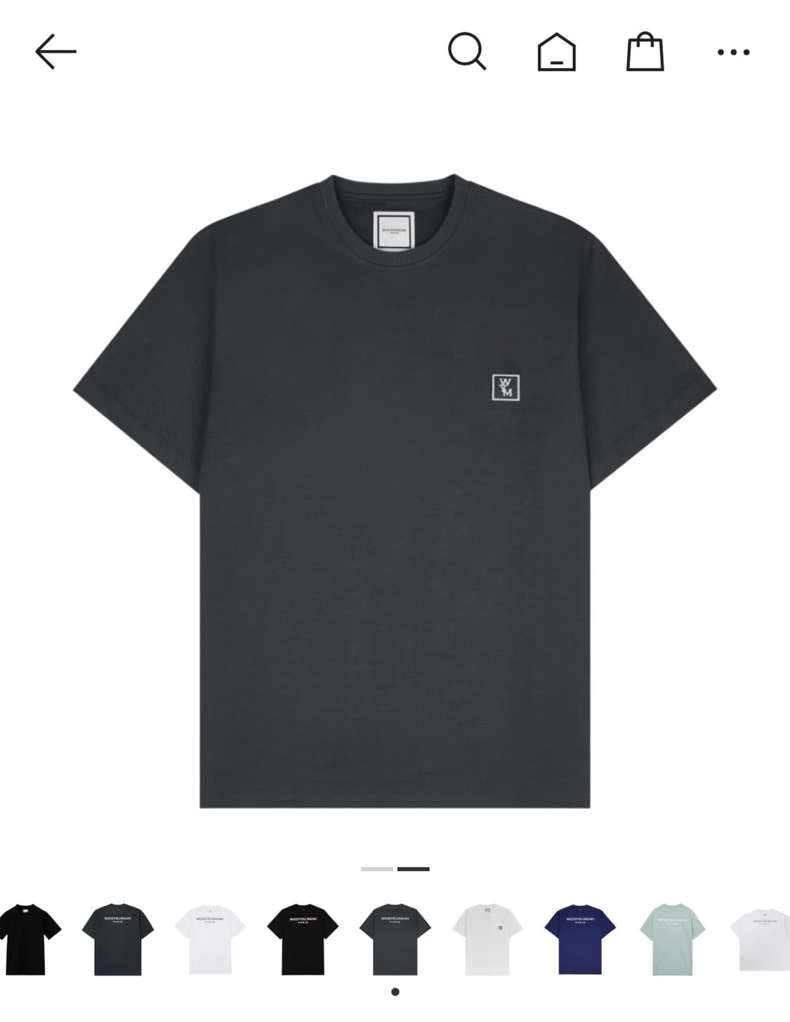 우영미 24SS 코튼 백 로고 티셔츠 그레이 50 상품이미지1