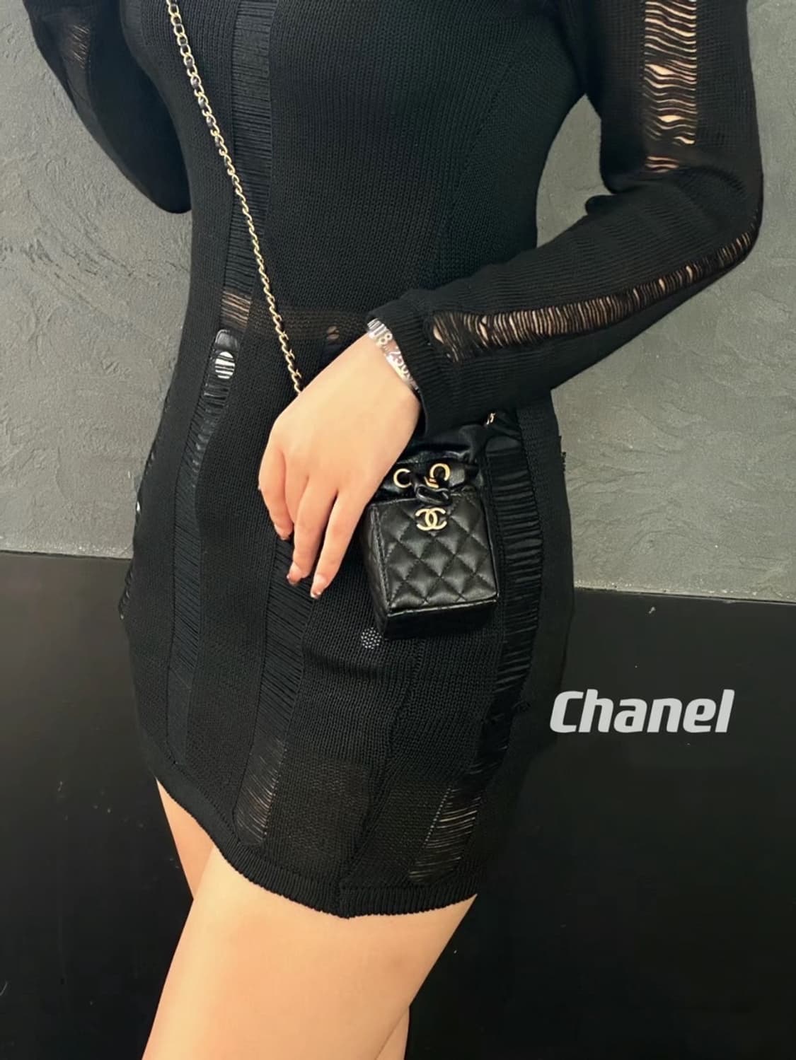 샤넬VIP 미니버킷  복조리 크로스 체인백 블랙 상품이미지9
