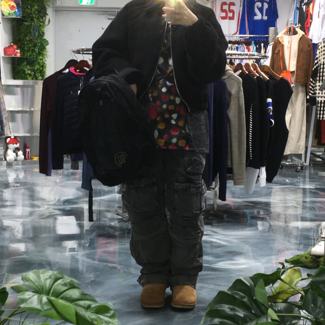 흑청 와이드 카고팬츠 상품이미지2