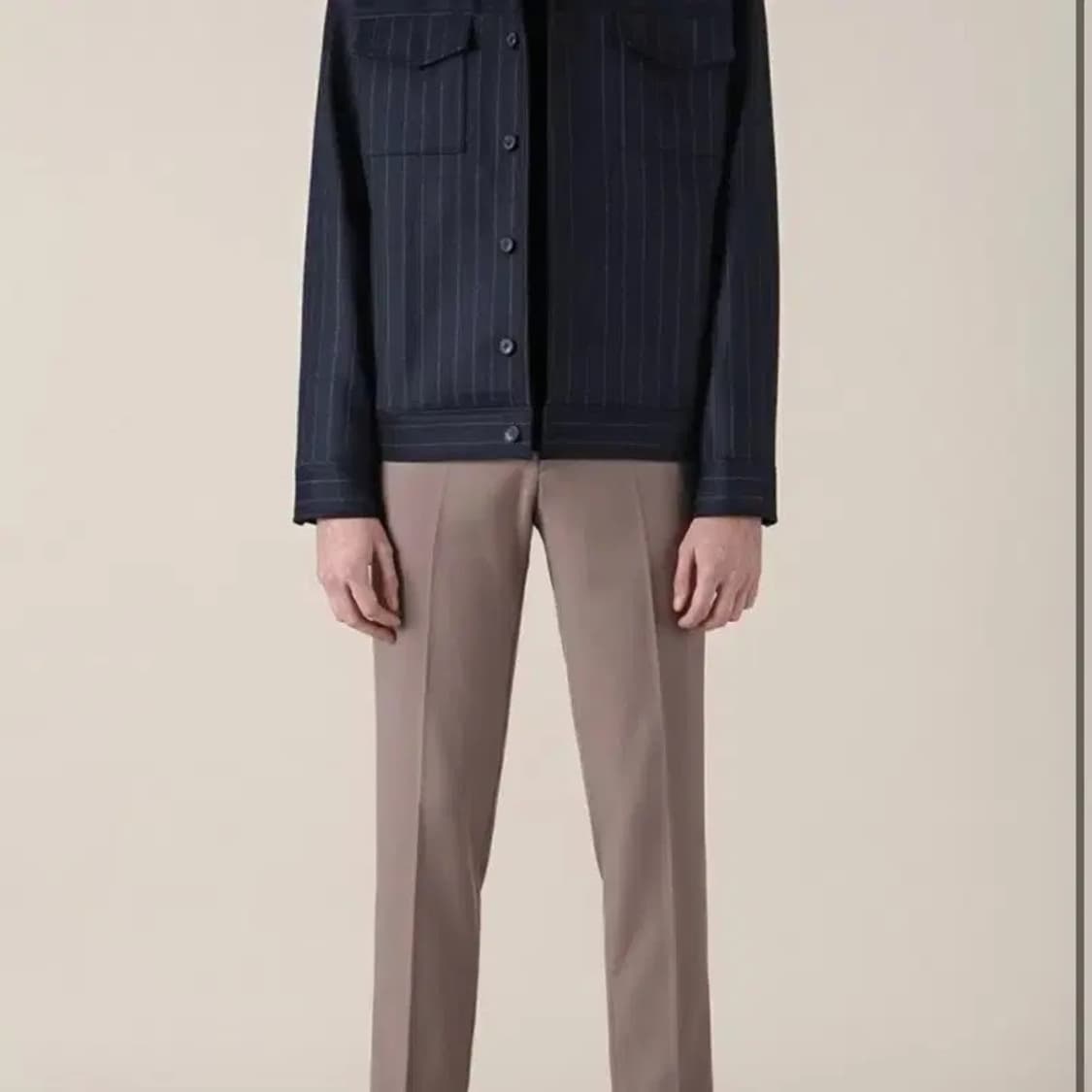 드러그옴므 스트라이프 울 트러커 블루종 자켓 S 상품이미지3