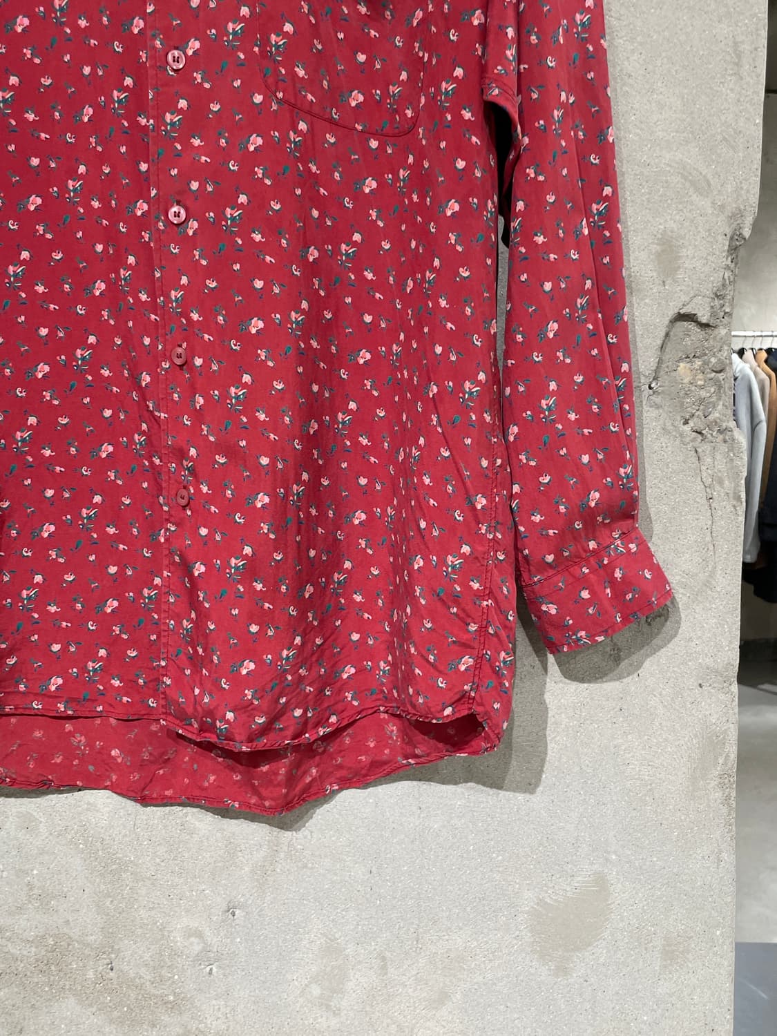 크리스찬 디올 무슈 레드 싱글 포켓 실크 셔츠 상품이미지5