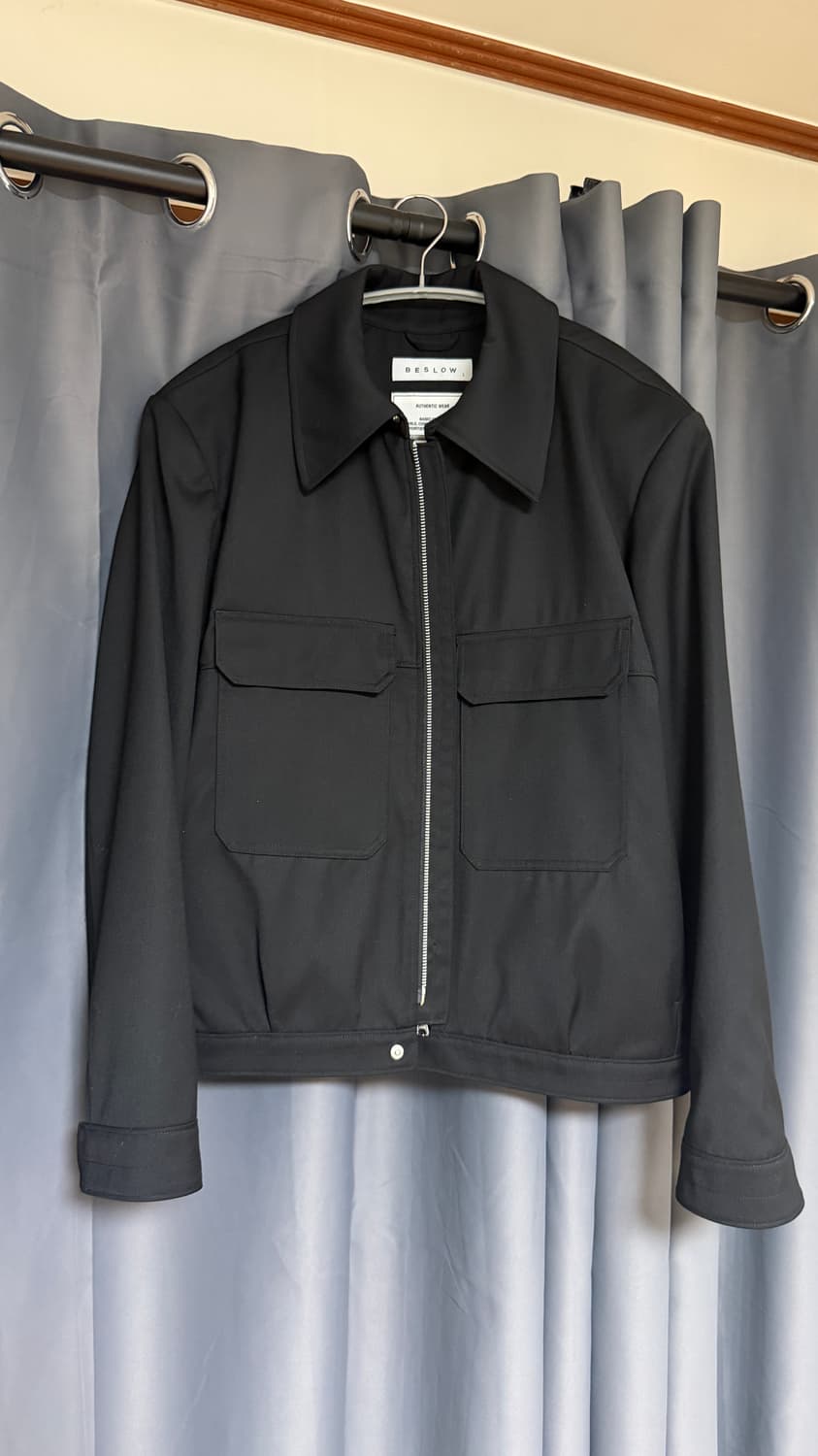 MILITARY ZIP-UP SHORT JACKET BLACK 상품이미지4