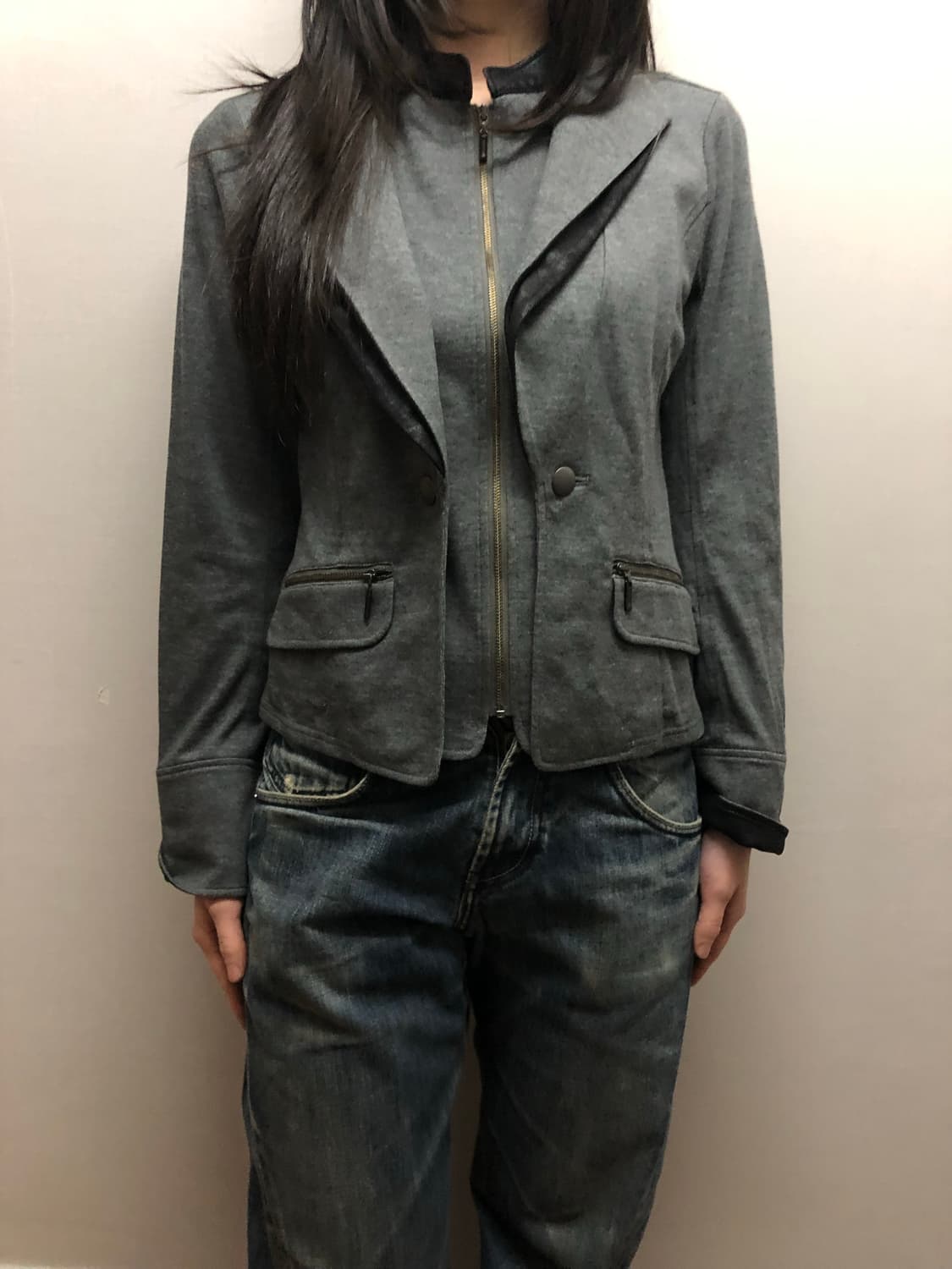 빈티지 그레이 펑크 자켓 상품이미지7