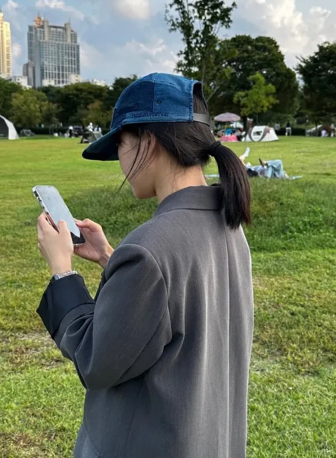 디스이즈네버댓 Washed Denim Pacth Work Cap Blue 상품이미지2