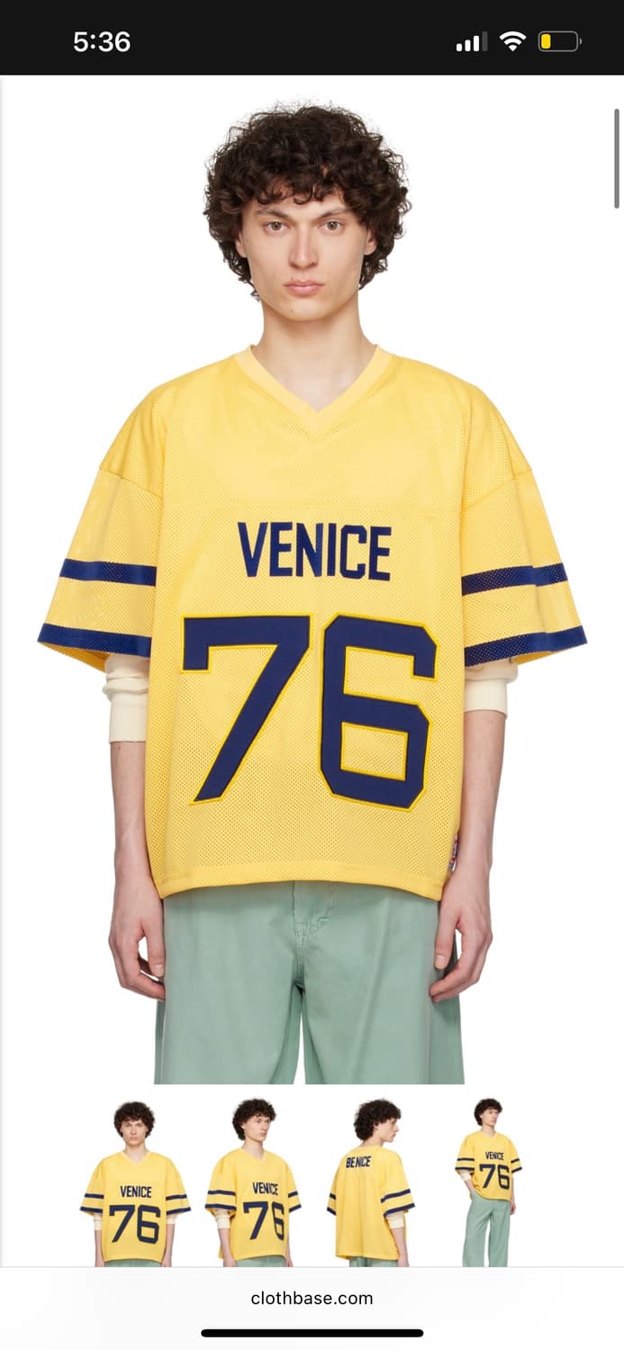 ERL Yellow 'Venice 76' Football Jersey S 상품이미지1