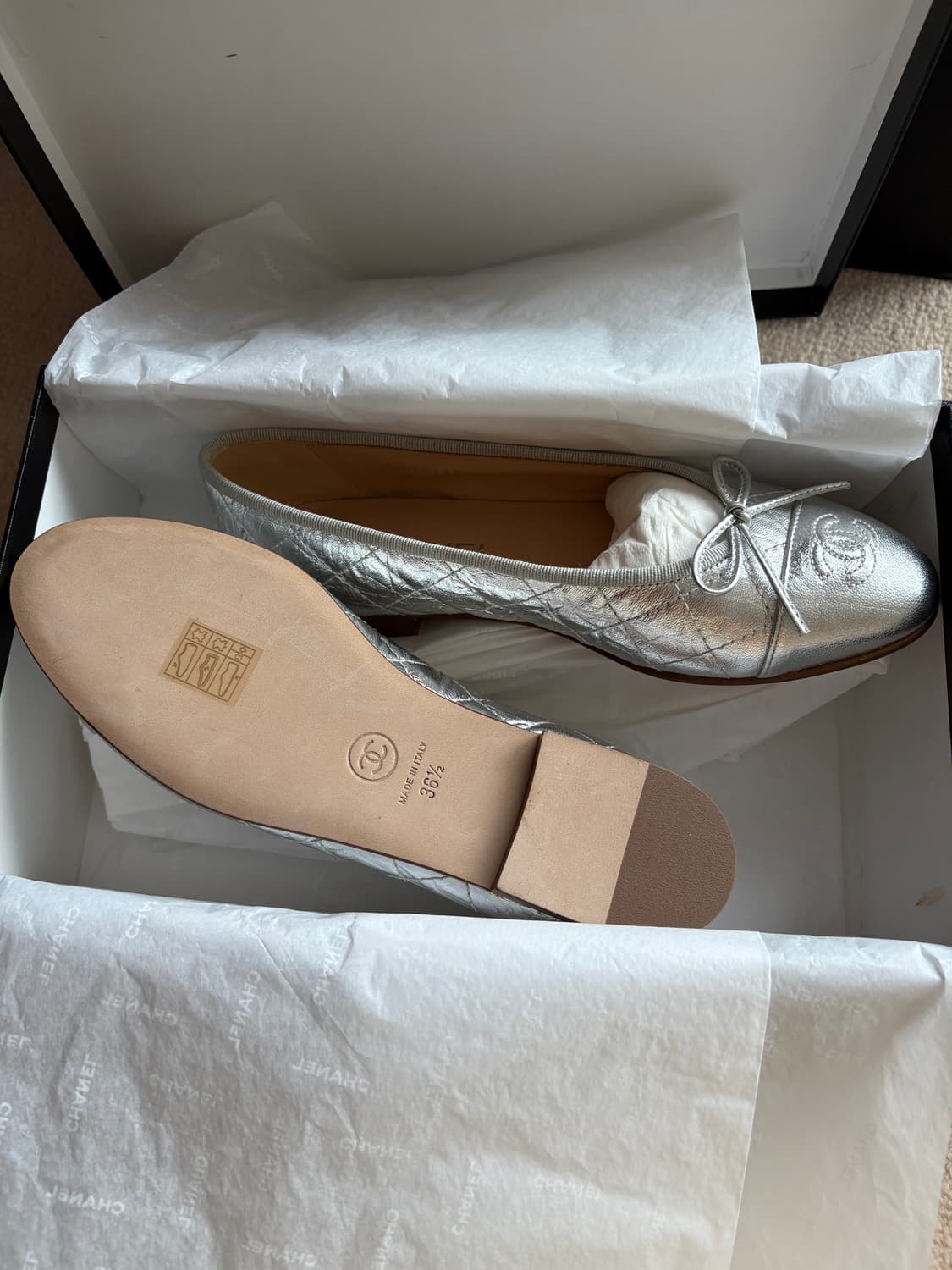 샤넬 퀼팅 발레리나 플랫 36.5 상품이미지2