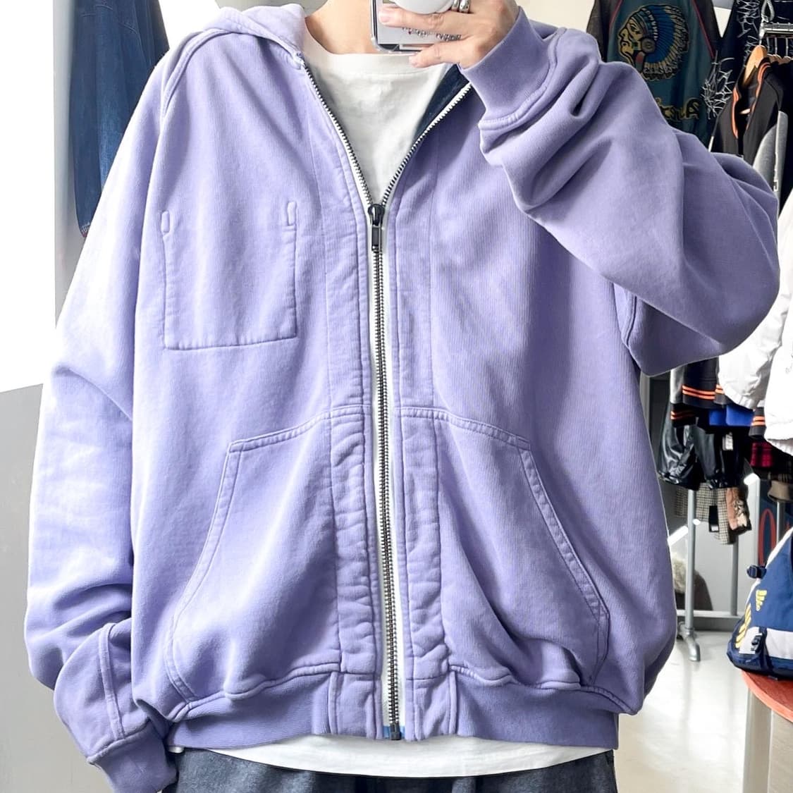 하이더 아커만 퍼플 퍼스 후드 집업 상품이미지1