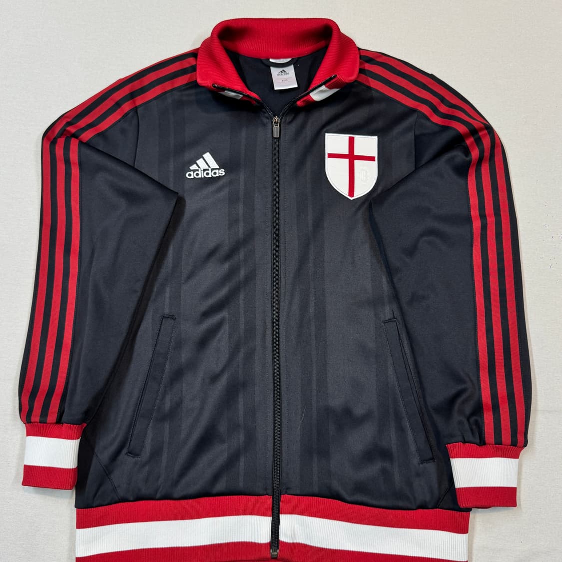 100) 아디다스 AC밀란 블랙/레드 삼선 트랙탑 상품이미지2