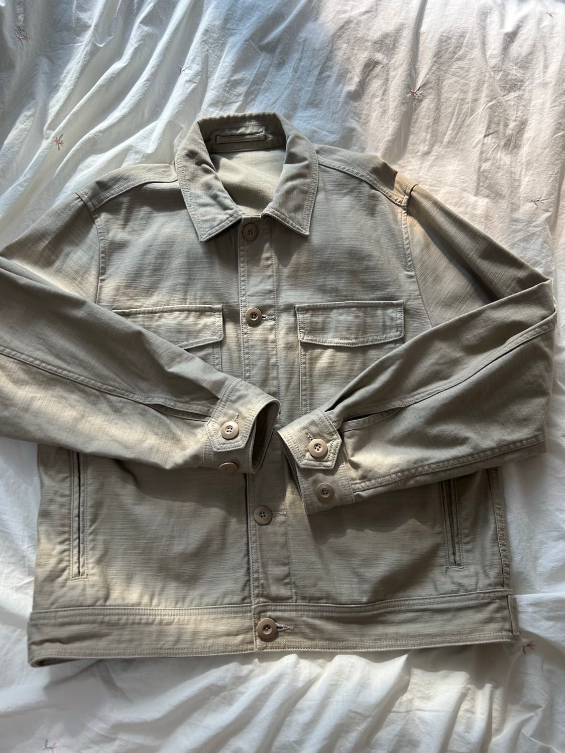 무신사 백 사틴 오피서 재킷 베이지 상품이미지2