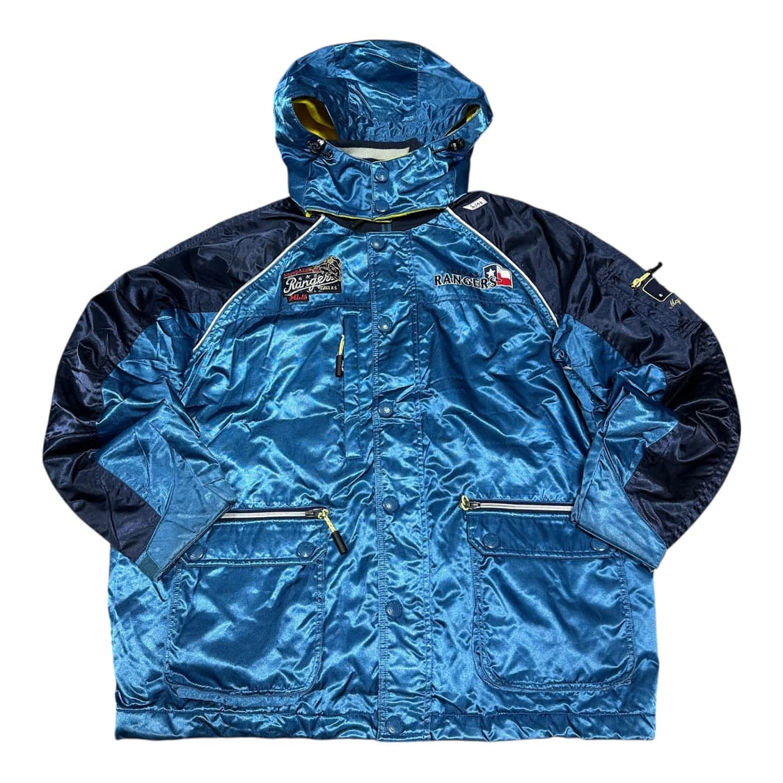 ✨ (바배) MLB 유광 블루 스키복 보드복 후드 점퍼 상품이미지2