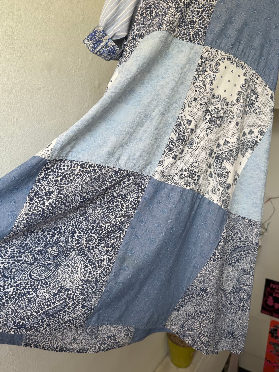 페어리 데님 패치워크 미디 원피스 상품이미지3