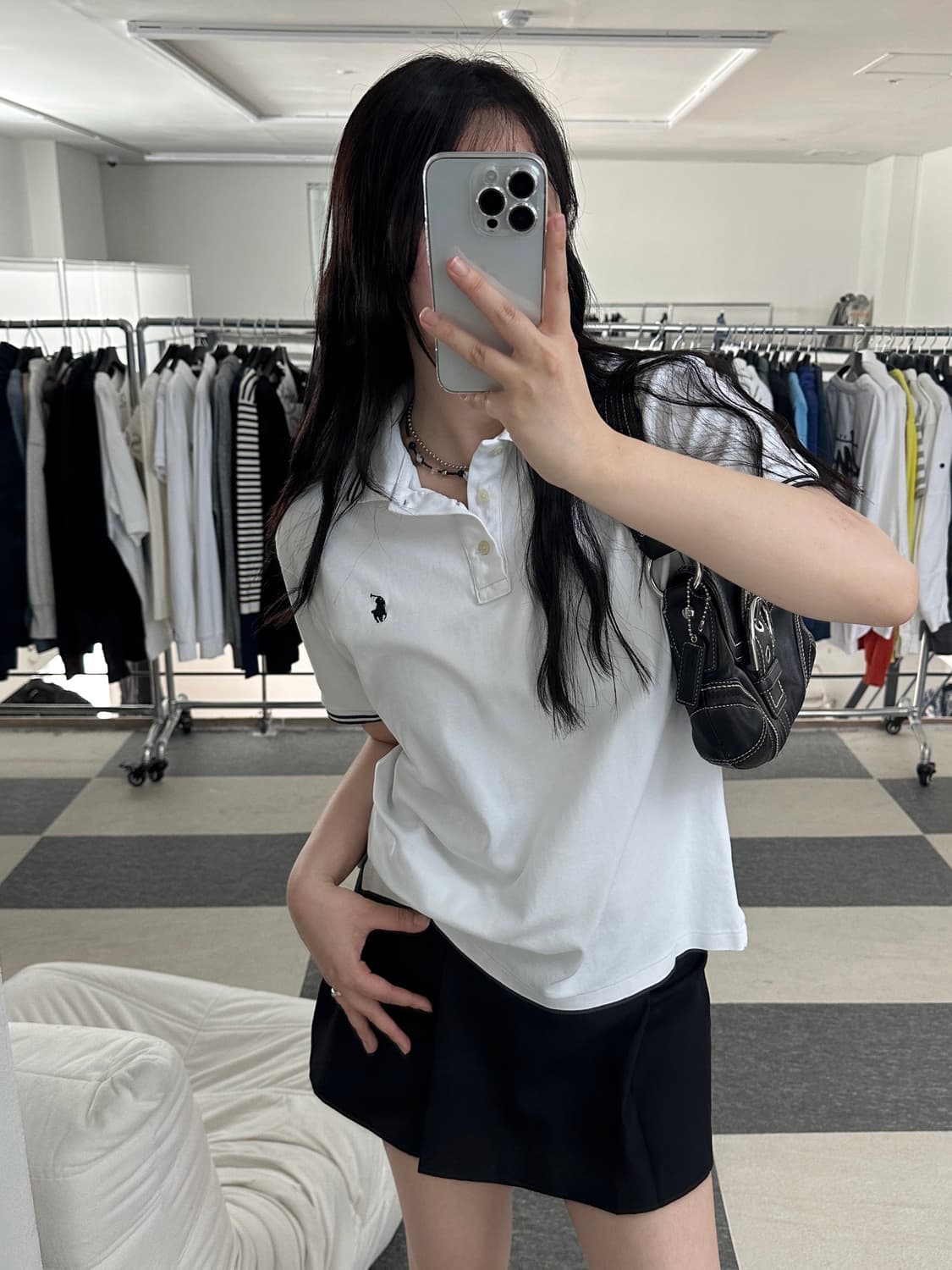 폴로 랄프로렌 화이트 배색 카라티  상품이미지2