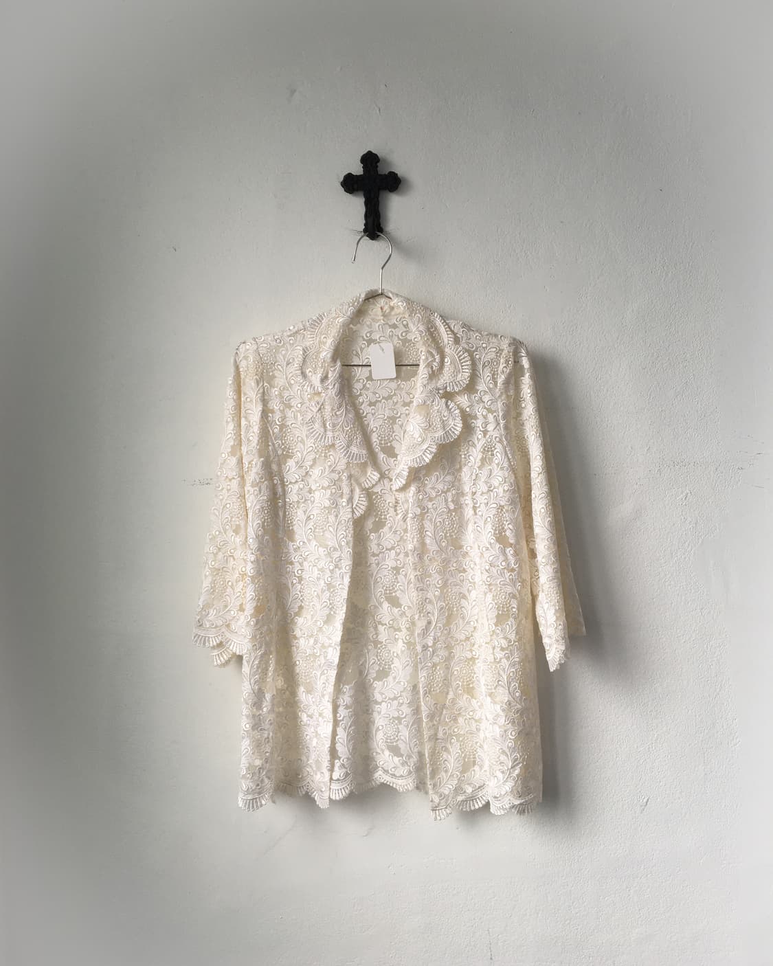 Pattern see through open jacket 상품이미지2