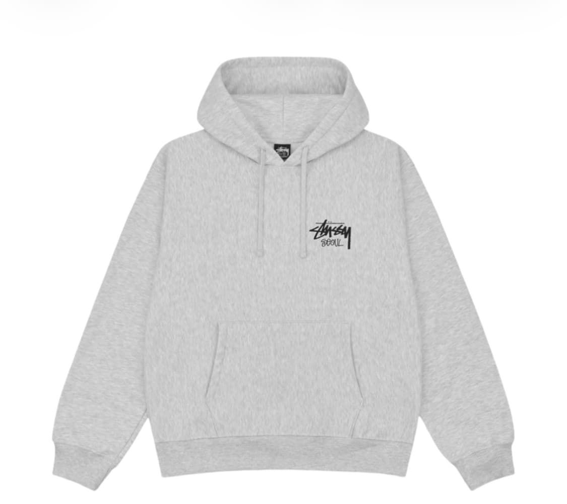 [M] 스투시 스탁 서울 후드 애쉬 헤더 상품이미지2
