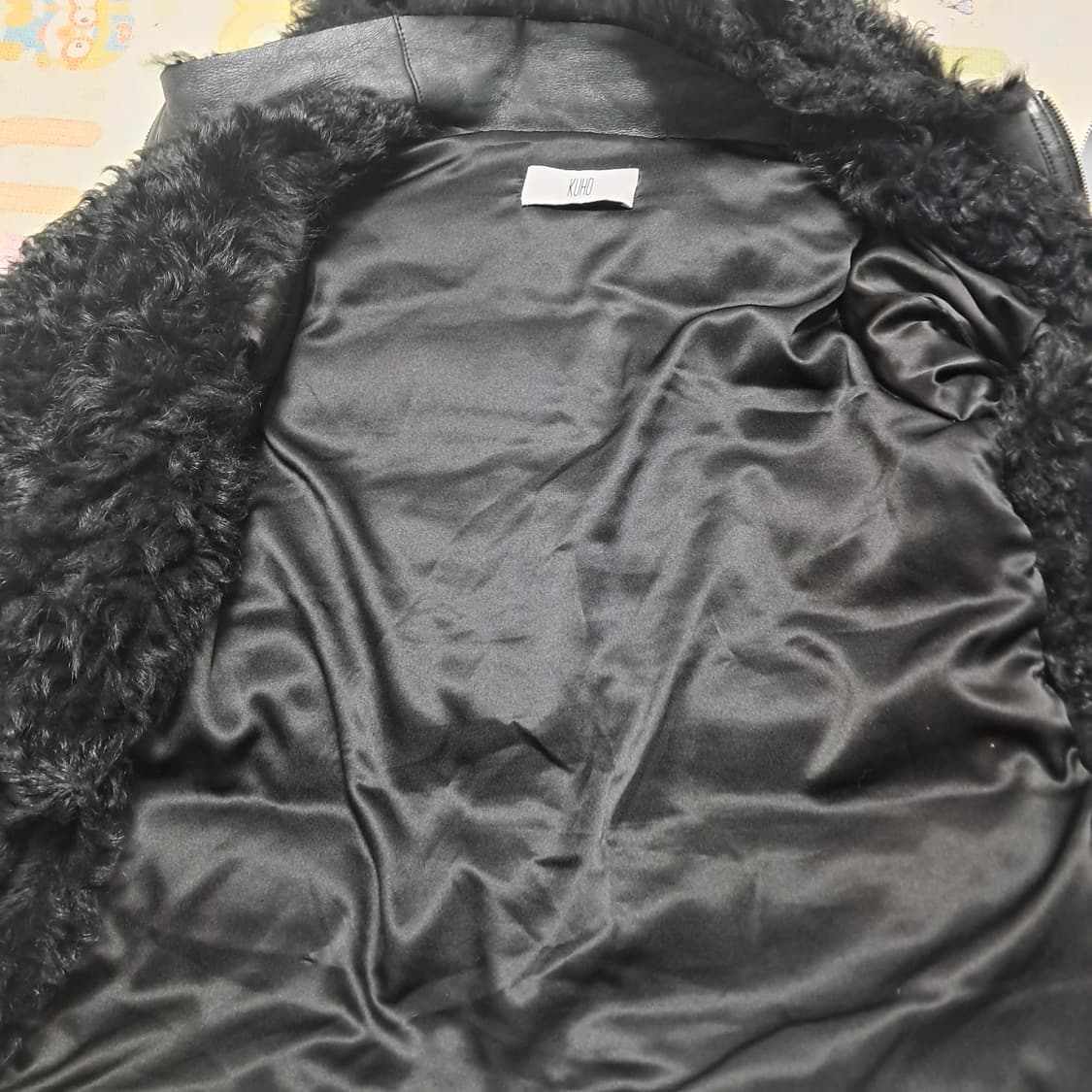 KUHO 구호 가죽 리얼 양털퍼 패딩 무스탕 55~날씬66 상품이미지4