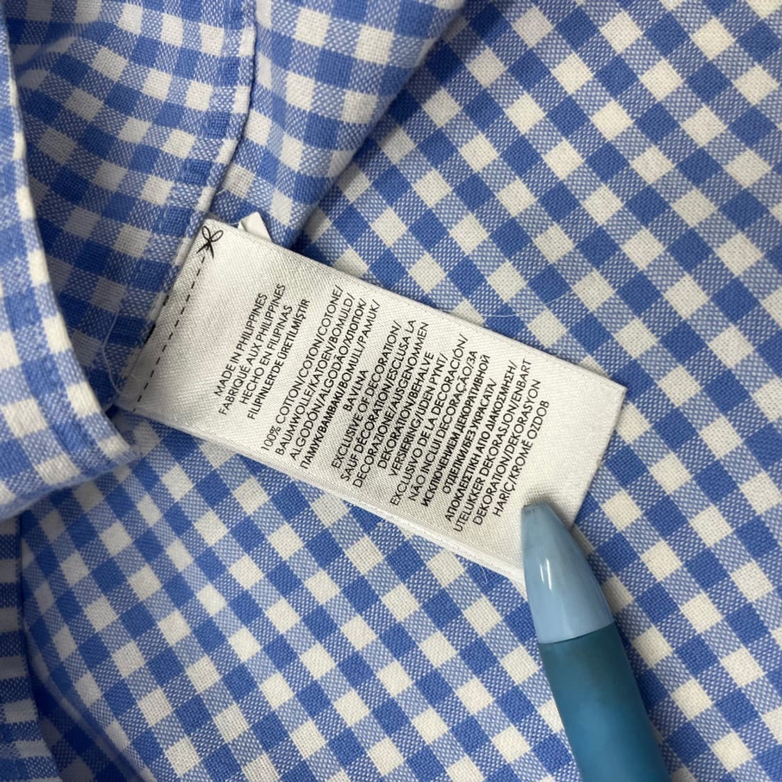 폴로 랄프로렌 옥스포드 소라 고방체크 셔츠 L 상품이미지6
