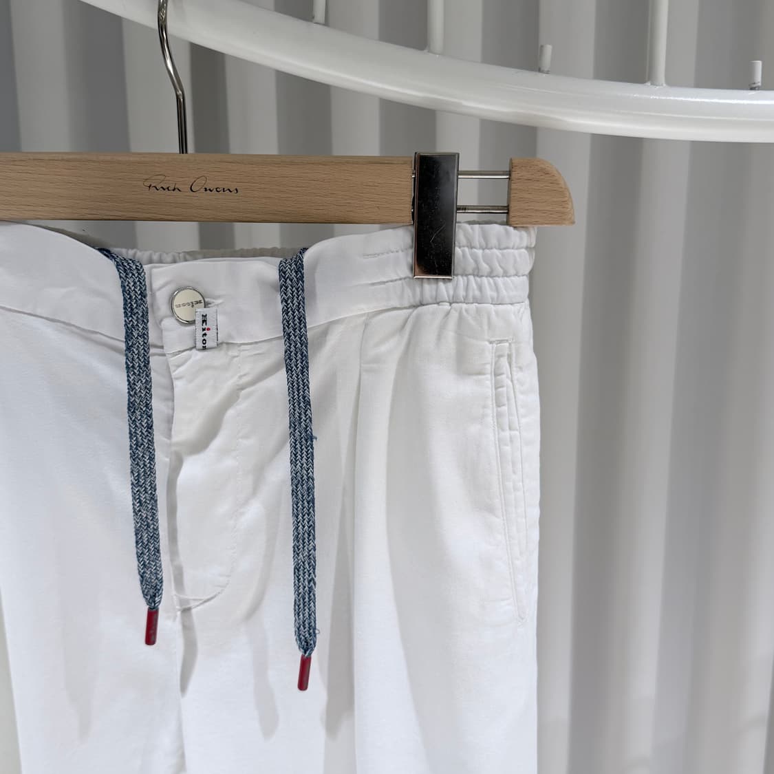 (A+/32) / 키톤 드로스트링 울 코튼 린넨 트레이닝 팬츠 화이트 상품이미지4