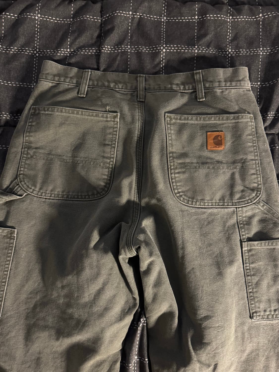 칼하트 USA 체크 라이닝 모스그린 카펜터 워크팬츠 32 상품이미지5