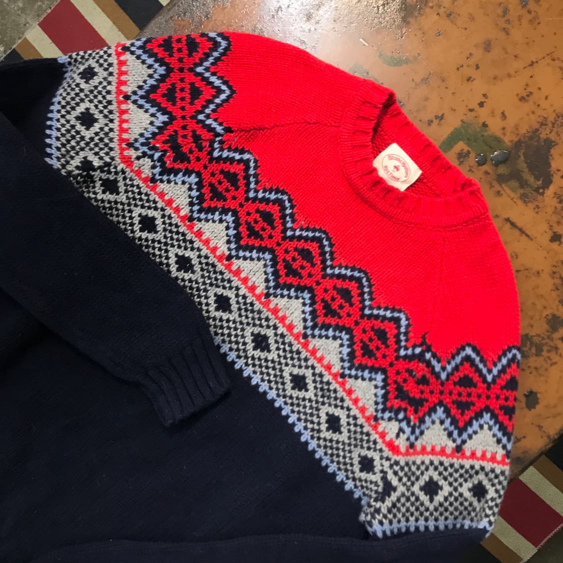 브룩스브라더스 노르딕 패턴 울 스웨터 남성 102 105 여성 프리사이즈 상품이미지3