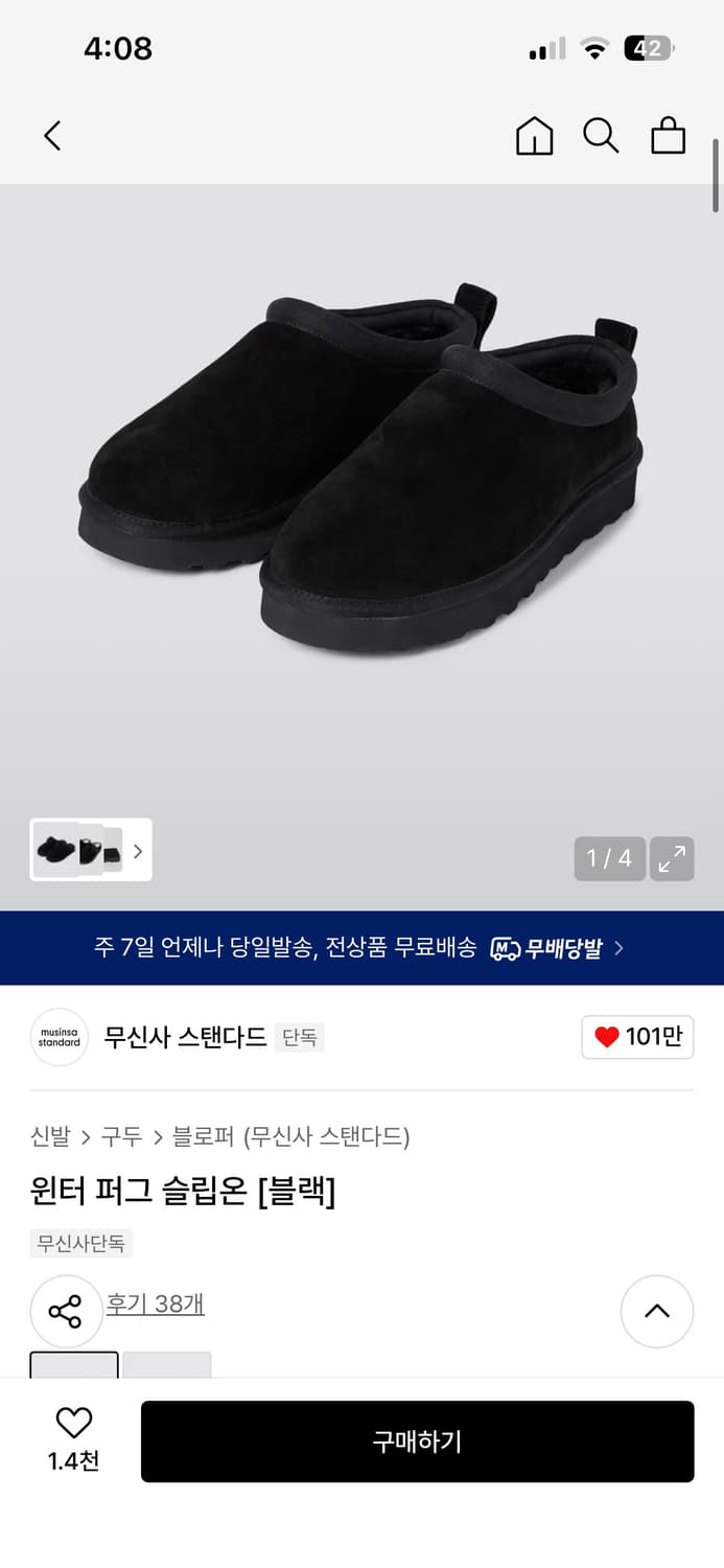 [260] 무탠다드 윈터 퍼그 슬립온 상품이미지1