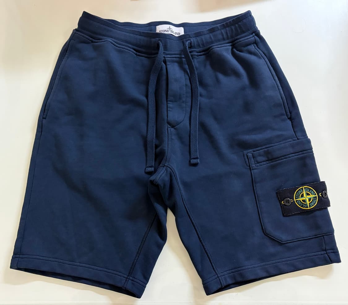 스톤아일랜드 가먼트다잉 ZIP카고포켓 져지 반바지 S 상품이미지1