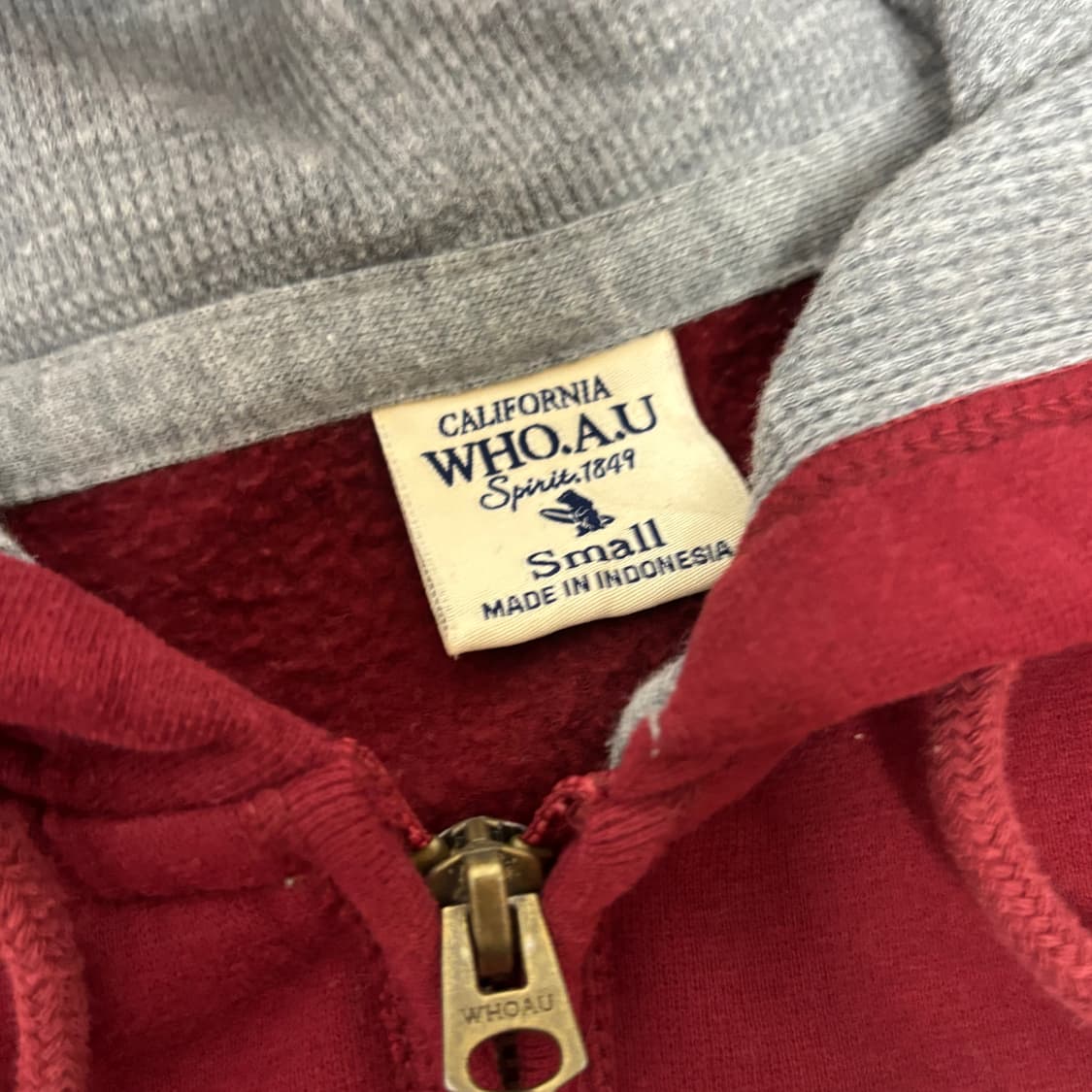 급처) 후아유 빈티지 버건디 딥레드 캘리포니아 후드집업 후집 상품이미지2