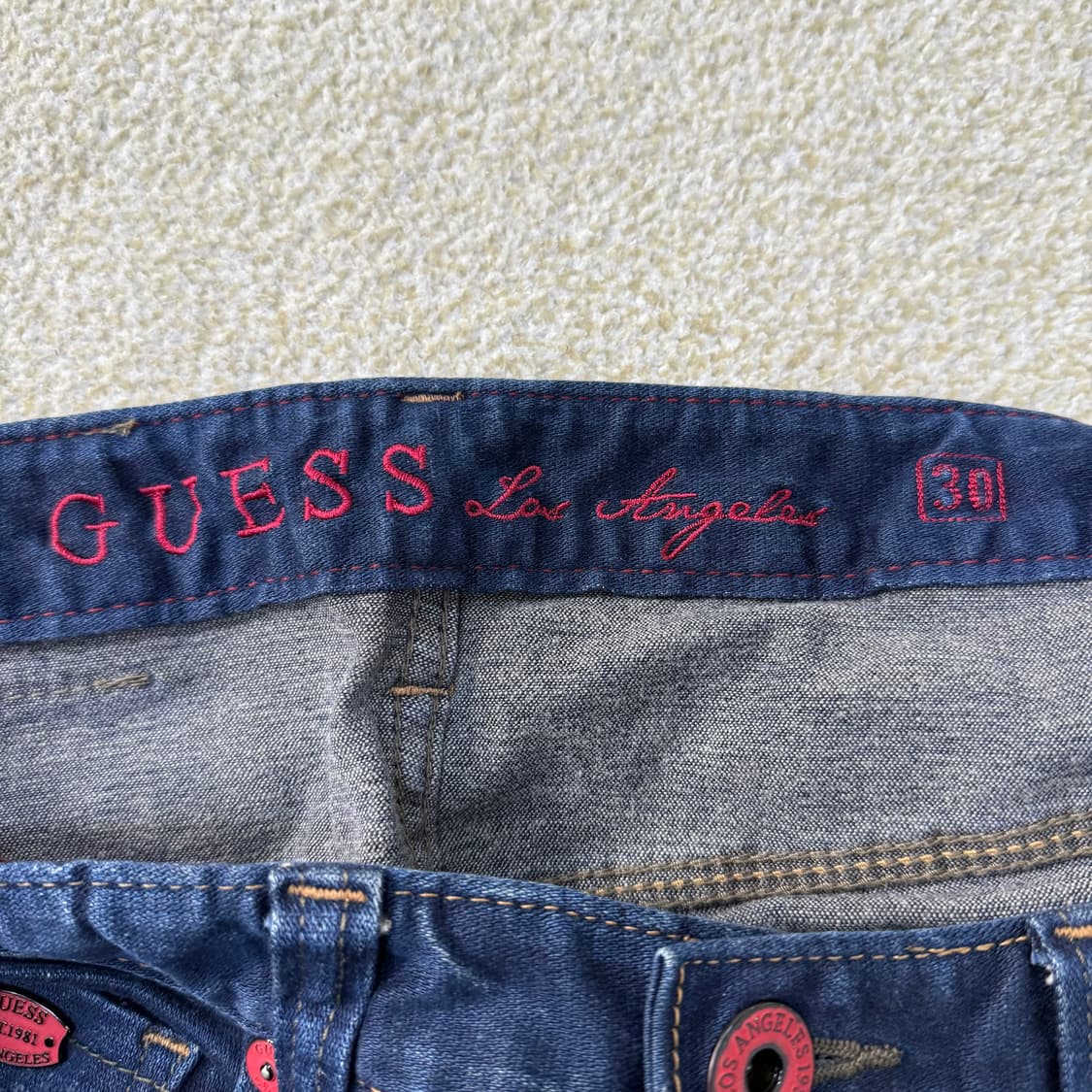 [30] 게스 여성 레드 포인트 일자핏 데님팬츠 0115T1 상품이미지3