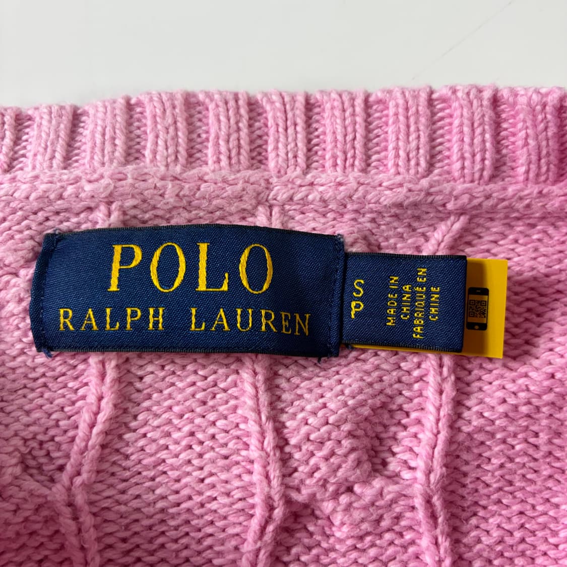 Polo  폴로 랄프로렌 신형 자수 핑크 꽈배기 니트  상품이미지4