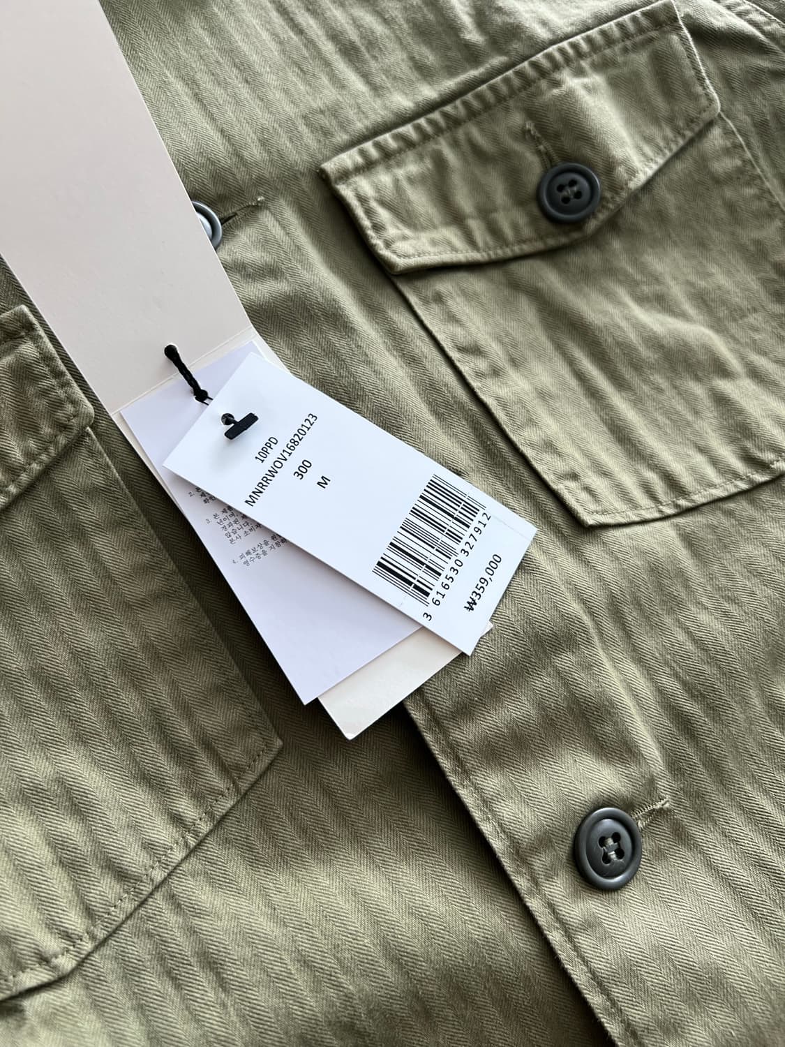 RRL 헤링본 트윌 밀리터리 셔츠 올리브 상품이미지4