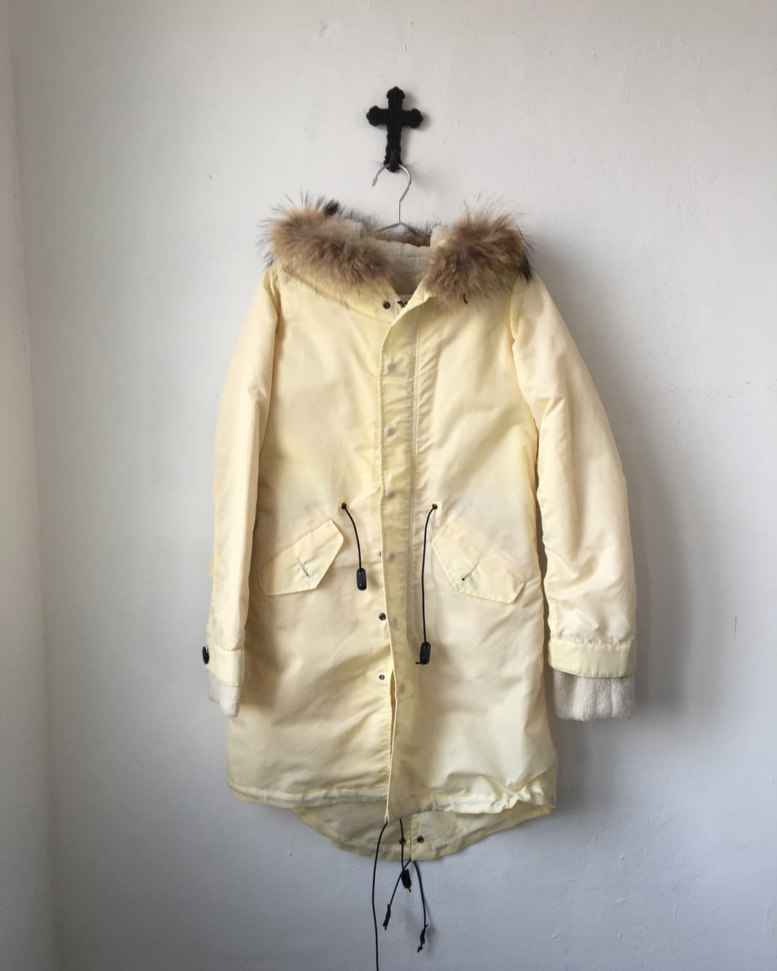 Fake fur hood jacket 상품이미지2