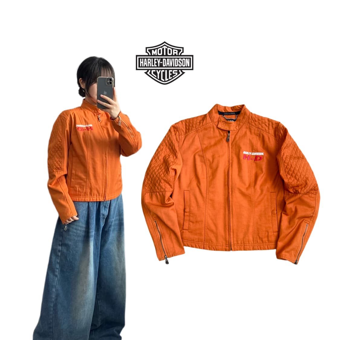 할리데이비슨 Y2K 코튼 바이커 자켓 상품이미지1