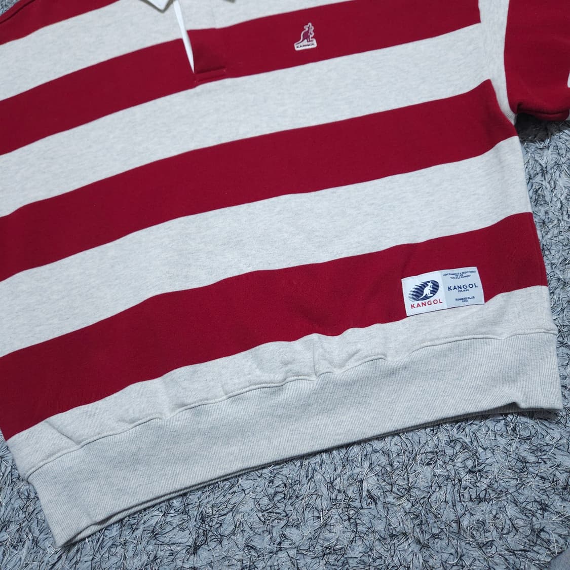 캉골) L 여자 오버핏 크롭카라티 크롭긴팔티 / 왕눈이샵 상품이미지5