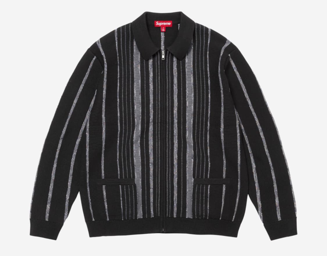 슈프림 24fw 스페클 집업 가디건 블랙 상품이미지1