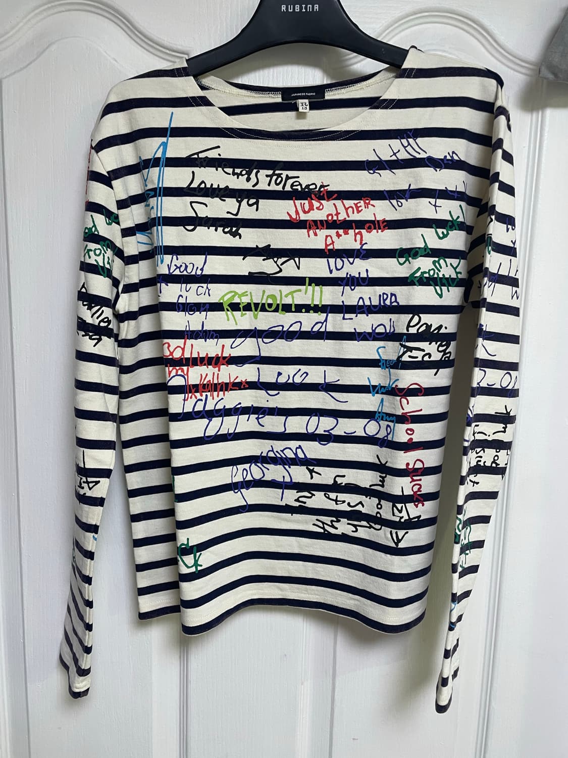 [S] R13 그래피티 스트라이프 롱슬리브 상품이미지1