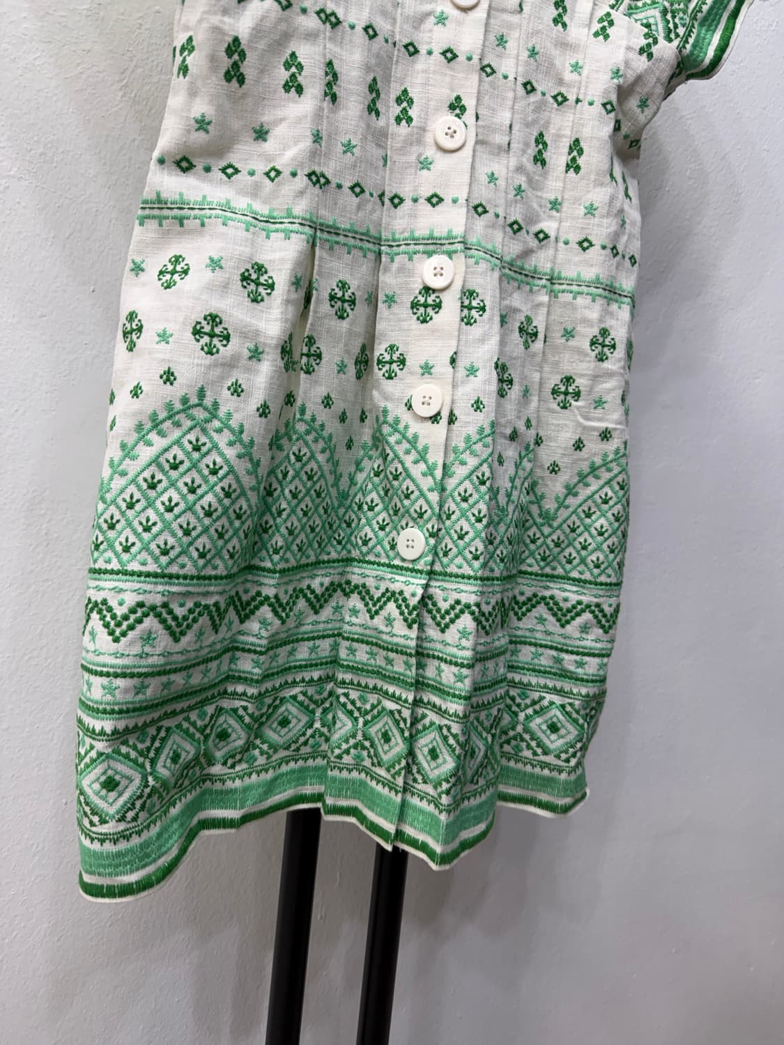 정품) maje 마쥬 그린 패턴 반팔 원피스 36 상품이미지3