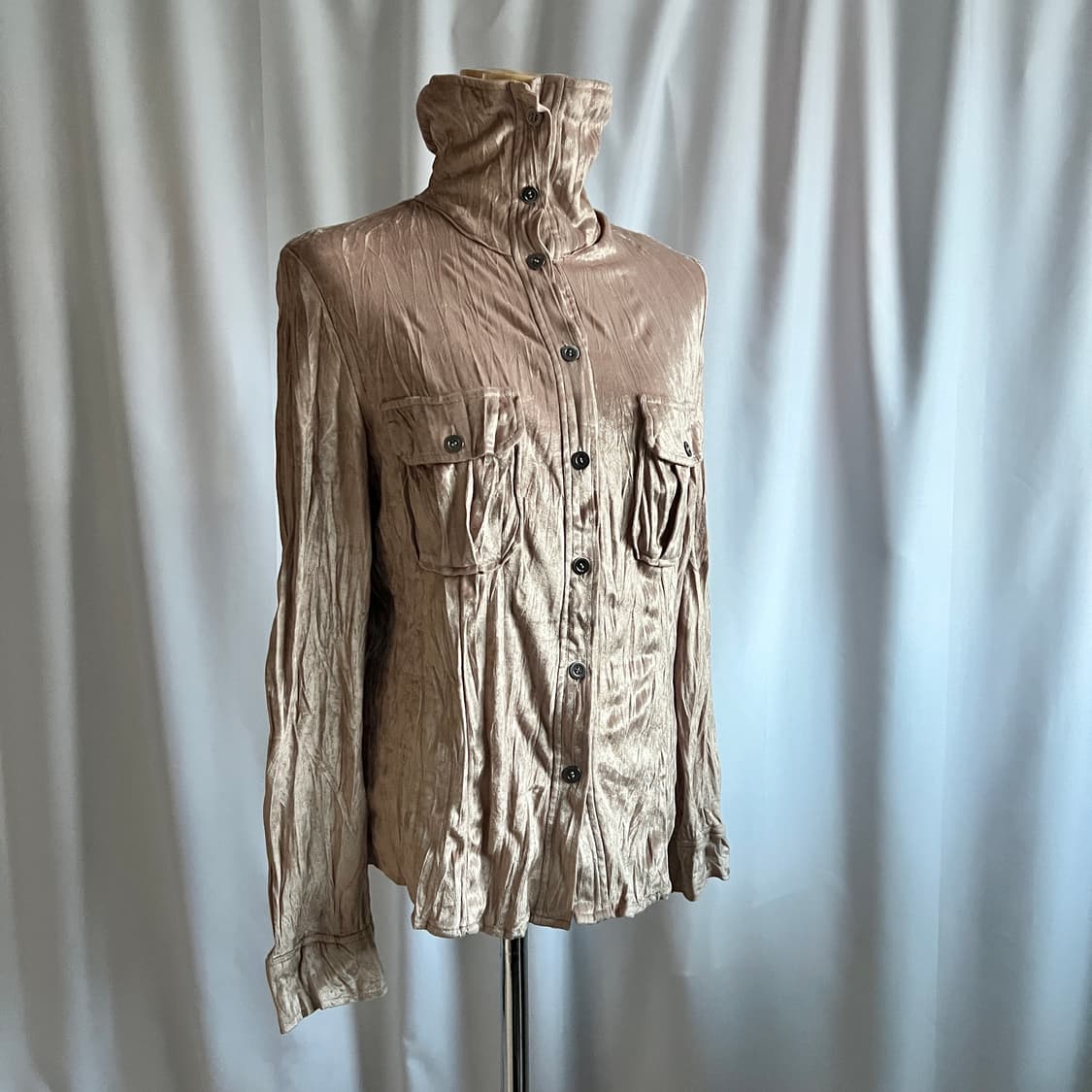 velvet high neck shirt 상품이미지1