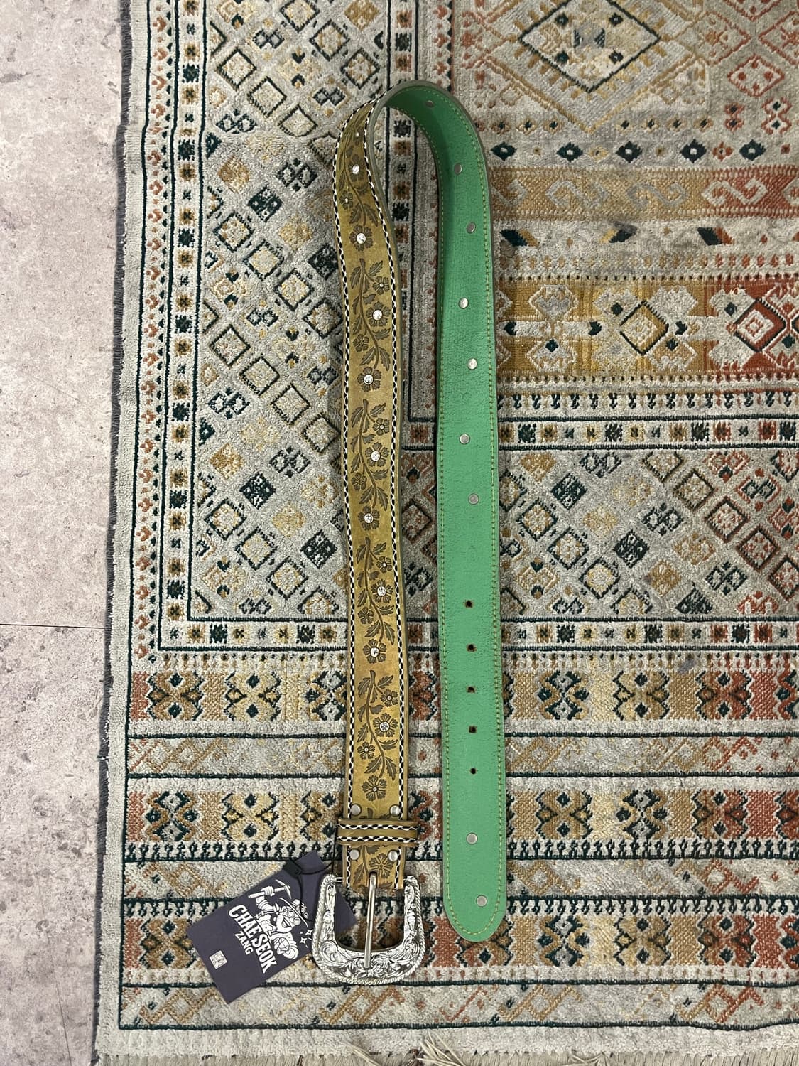 빈티지 플라워 스톤 벨트 #csz2498 상품이미지1